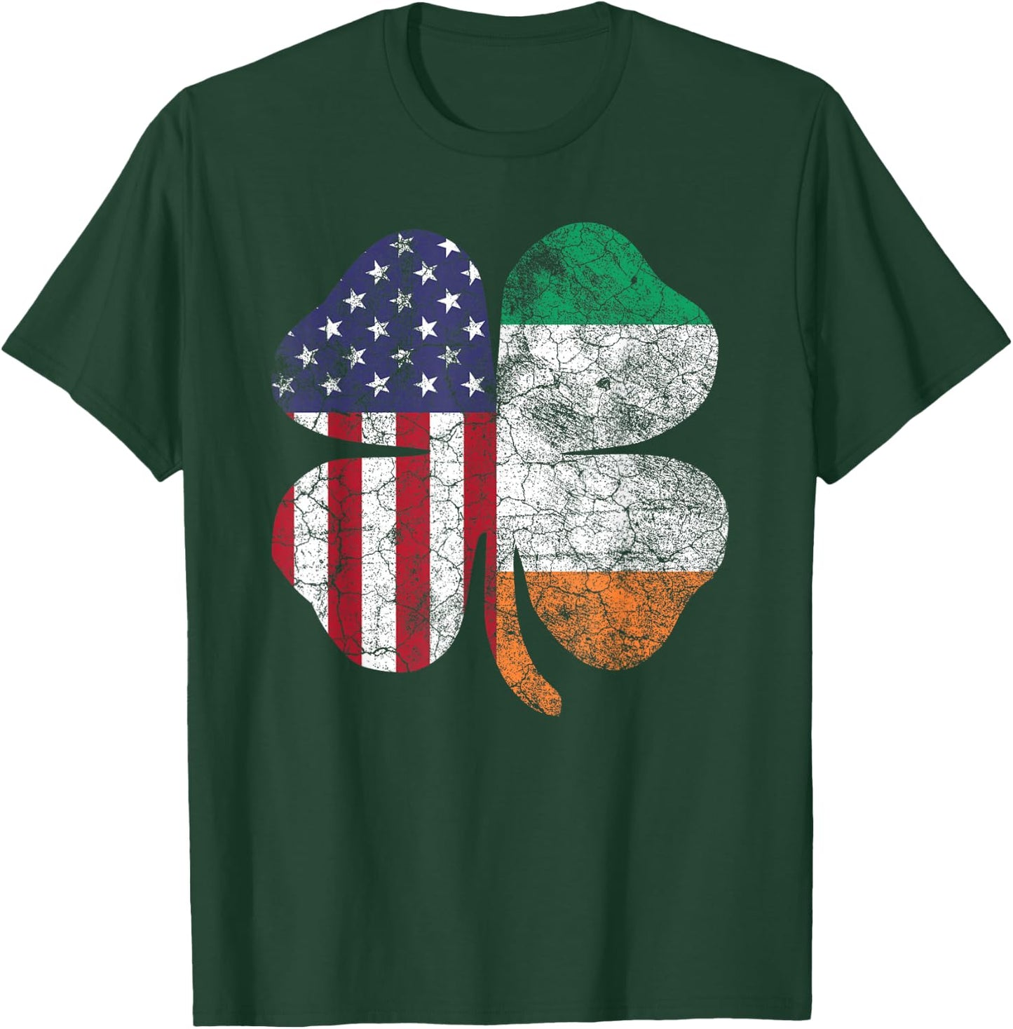 Irish American Flag Ireland Flag ST Patricks Day Gift Lucky Small T-Shirt - T-Shirt | Forest