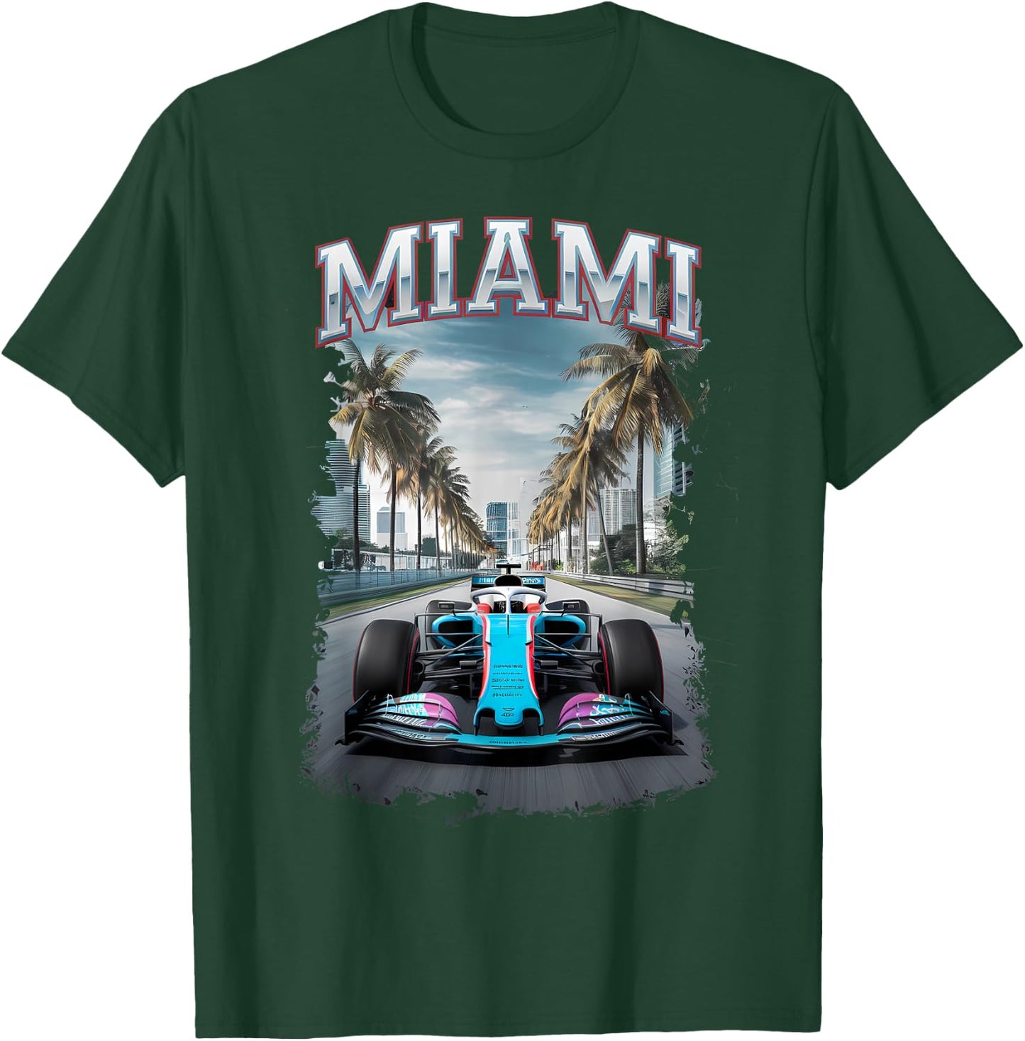 Miami Racing Gifts Men Women Race Car Racer Driver T-Shirt - T-Shirt | Forest