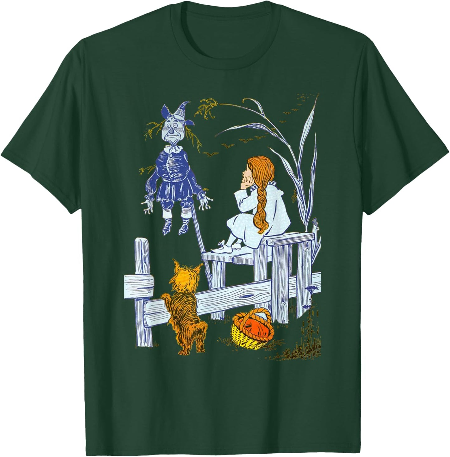 Land of Oz Gifts Classic Scarecrow Toto Wizard of Oz Dorothy T-Shirt - T-Shirt | Forest