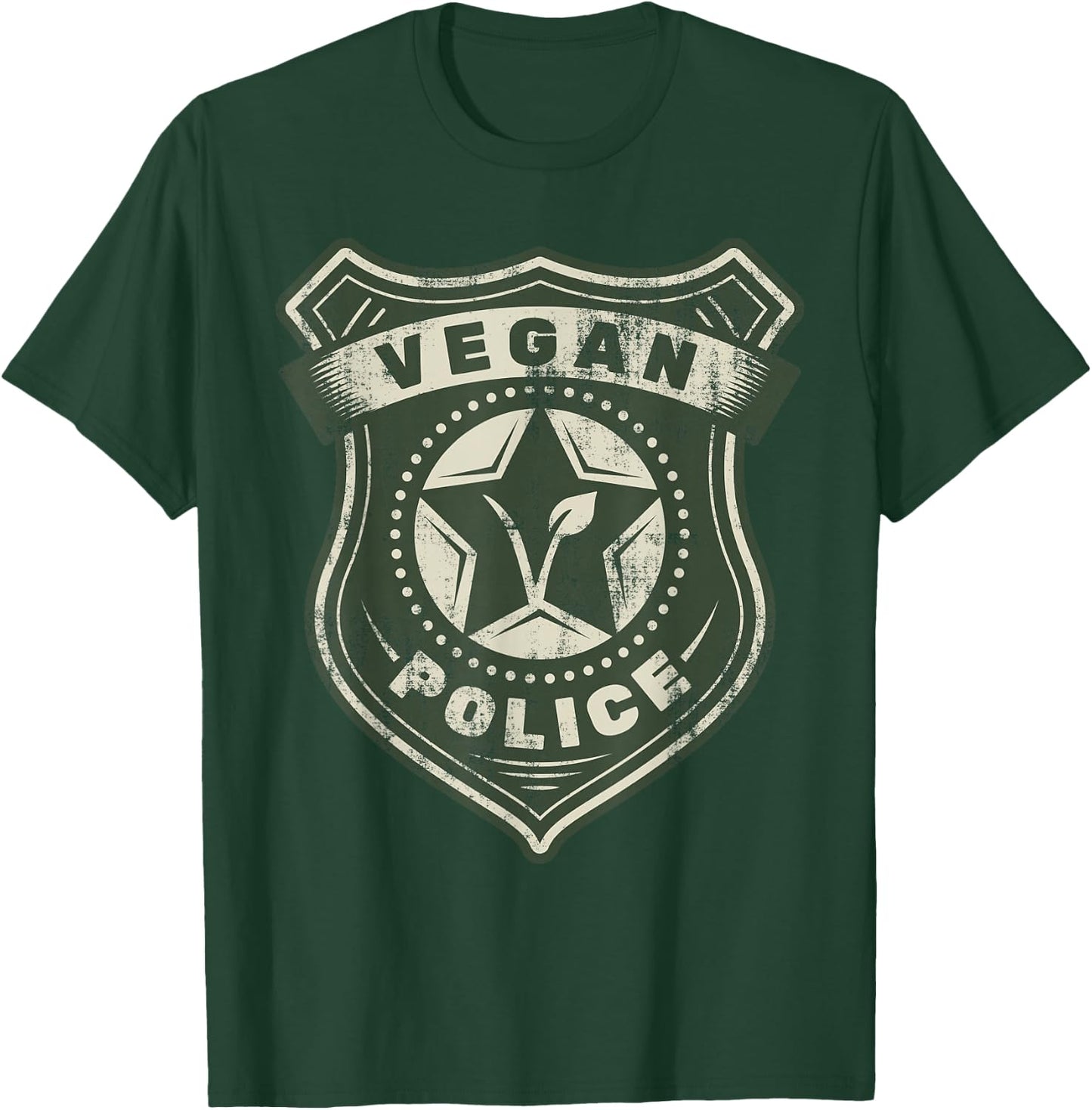 Vegan Police Badge - Funny Veganism T-Shirt - T-Shirt | Forest