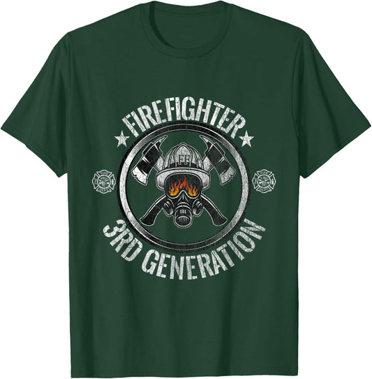 Firefighter Academy 3RD Generation Firefighter Axe Gift T-Shirt - T-Shirt | Forest