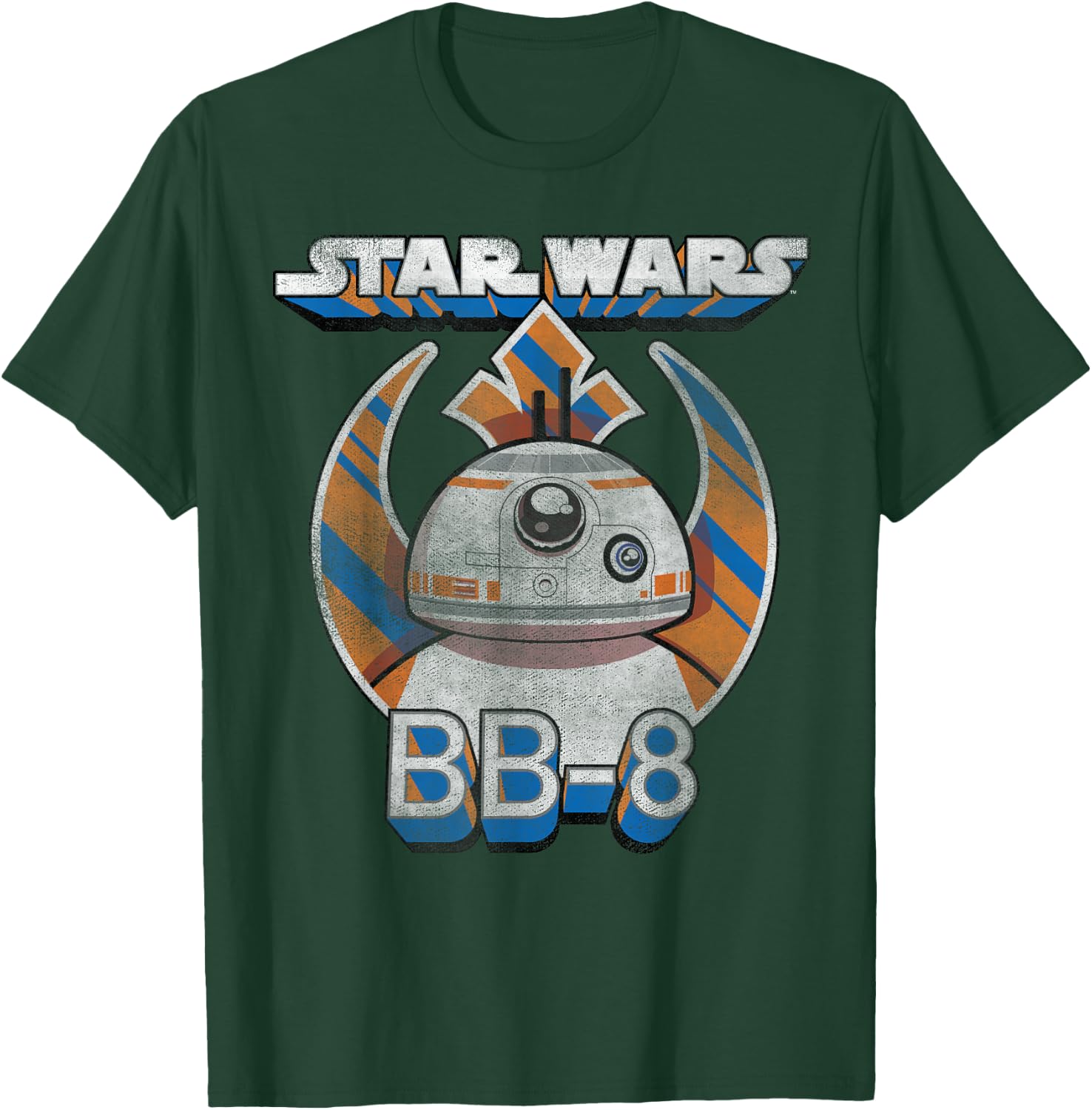 Star Wars BB-8 Episode 7 Rebel Logo With Stripes T-Shirt - T-Shirt | Forest
