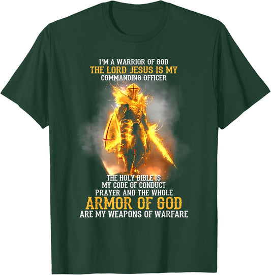 I'm a warrior of god the lord jesus is my commanding officer T-Shirt - T-Shirt | Forest