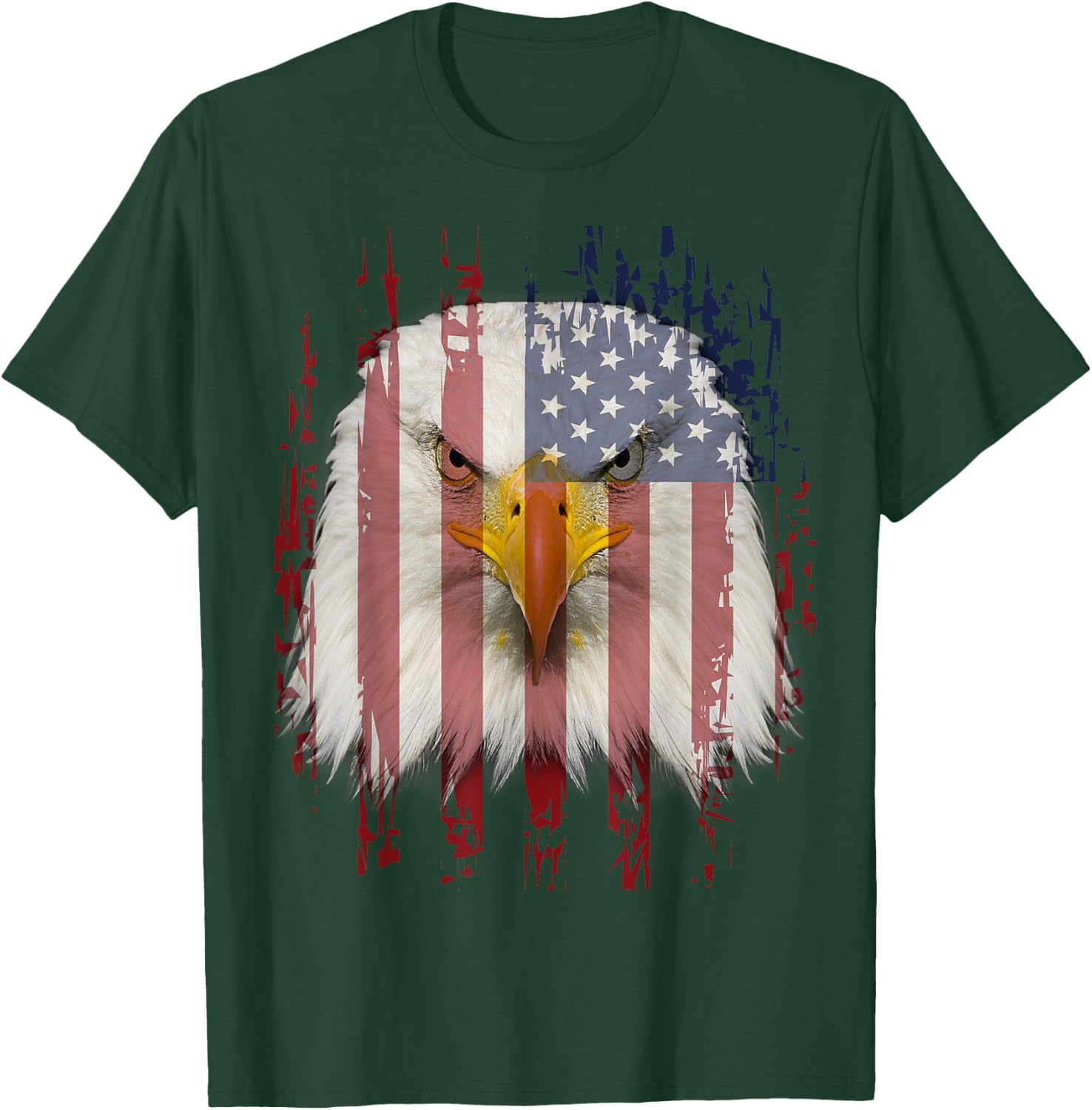 USA Eagle With American Flag T-Shirt - T-Shirt | Forest