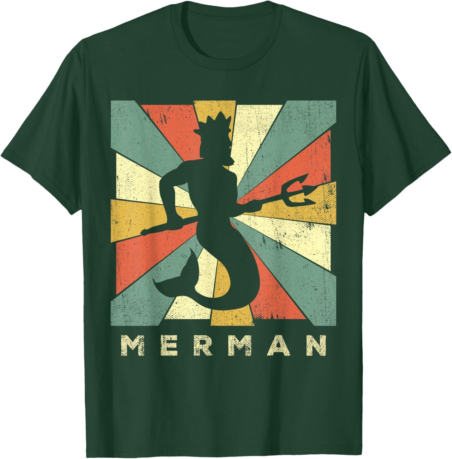 Merman Lover Vintage Retro Style T-Shirt - T-Shirt | Forest