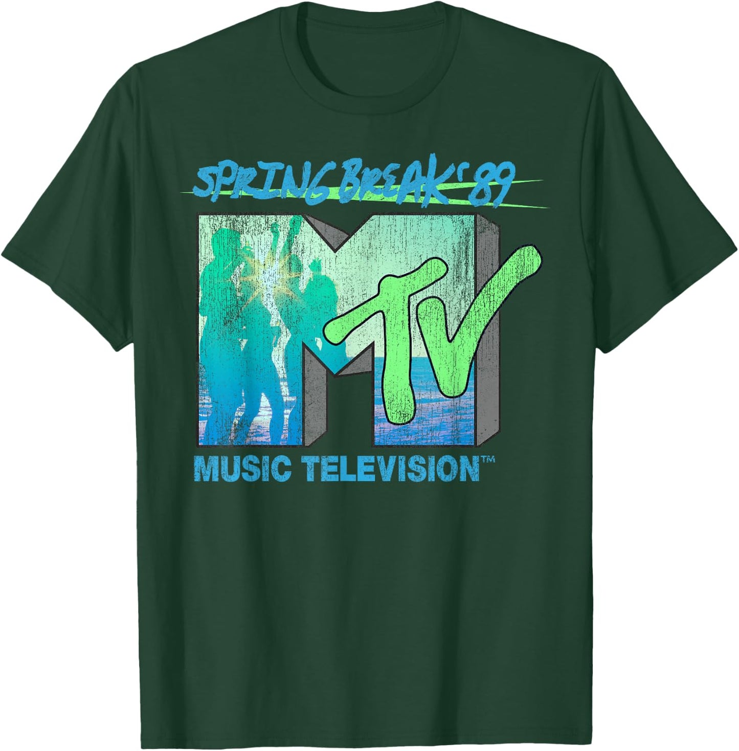 MTV Spring Break 89 Retro Beach Logo T-Shirt - T-Shirt | Forest