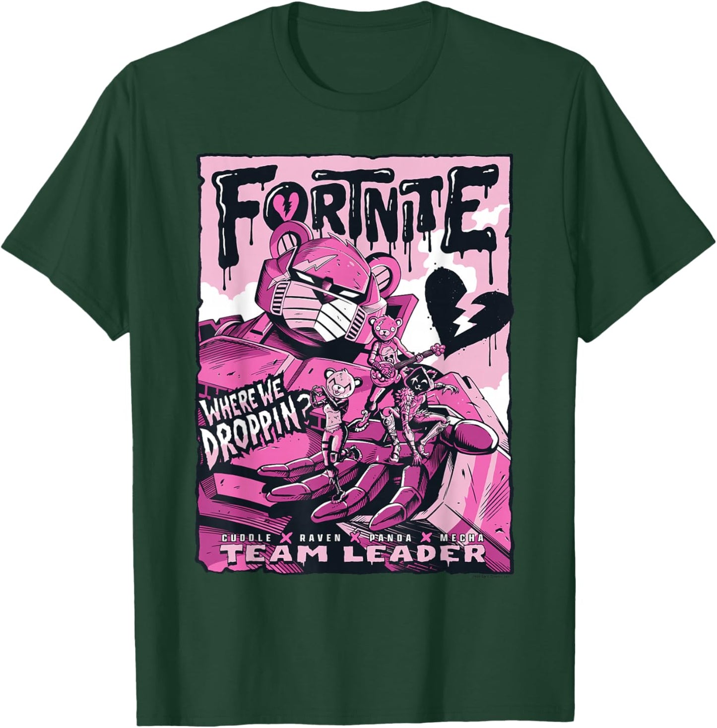 Fortnite Where We Droppin? Cuddle Raven Panda Mecha Leader T-Shirt - T-Shirt | Forest