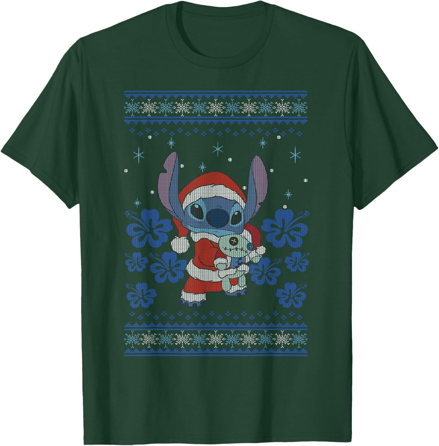 Disney Lilo & Stitch Christmas Stitch Sweater Style T-Shirt - T-Shirt | Forest