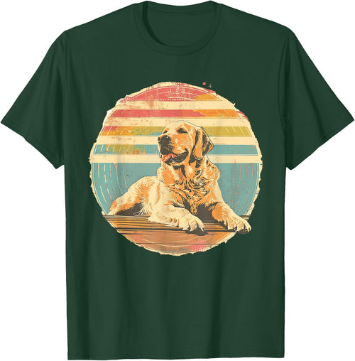 Golden Retriever Distressed Retro Sun Dog Lover