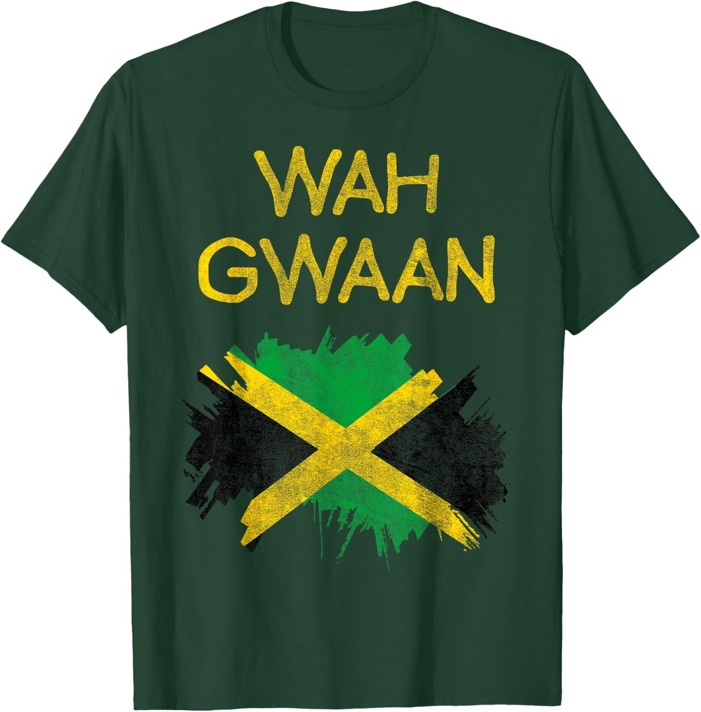 Wah Gwaan Jamaica Flag Jamaican Pride Reggae Vacation T-Shirt - T-Shirt | Forest