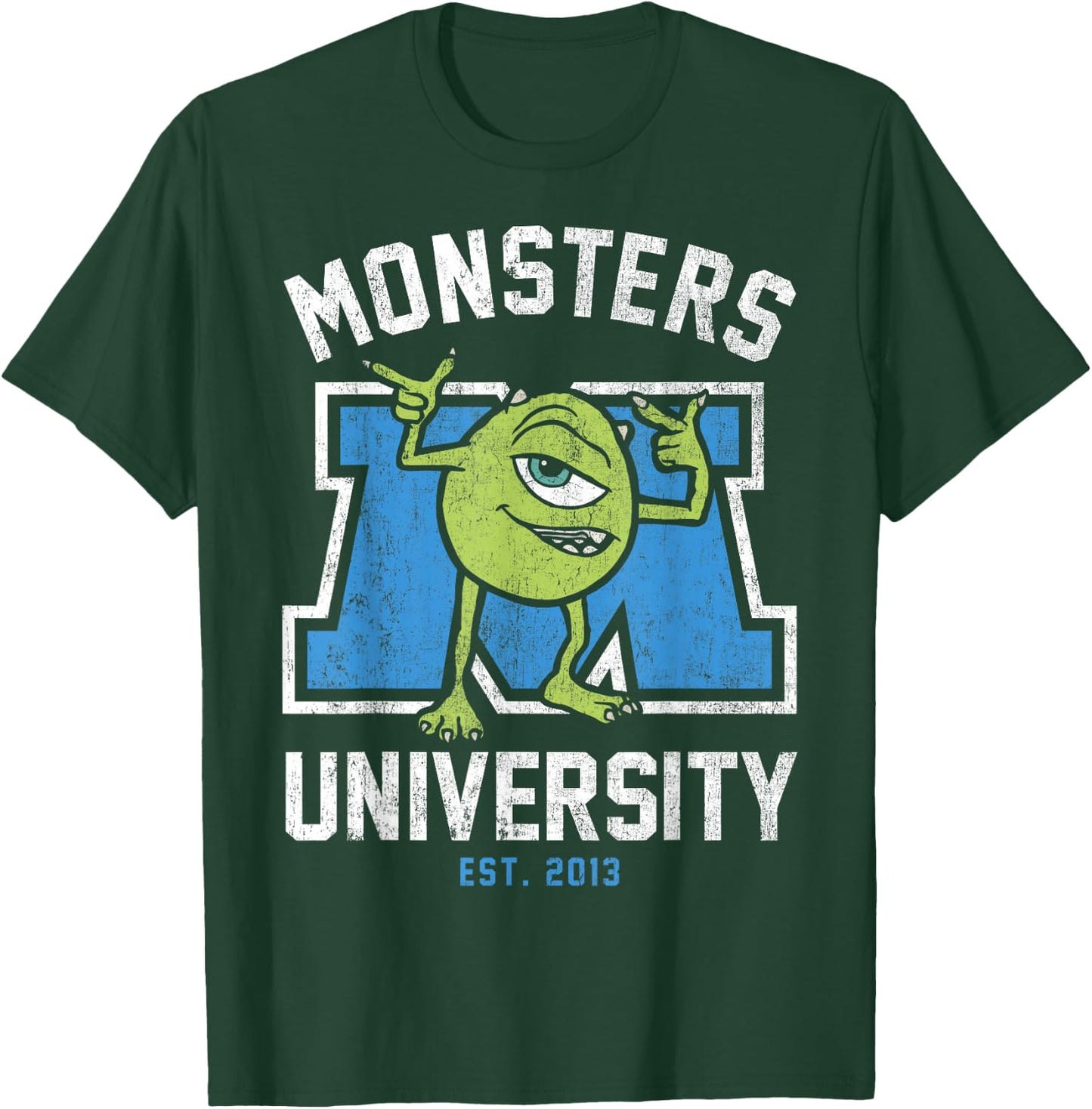 Disney Pixar Monsters University Mike Collegiate Logo T-Shirt - T-Shirt | Forest