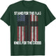 STAND FOR THE FLAG KNEEL FOR THE CROSS American Flag USA T-Shirt - T-Shirt | Forest
