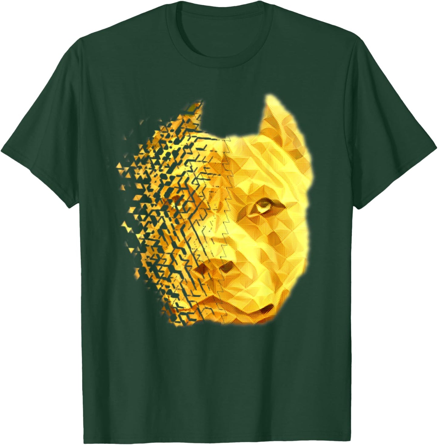 Pit Bull Shattered Gold Designer T-Shirt - T-Shirt | Forest