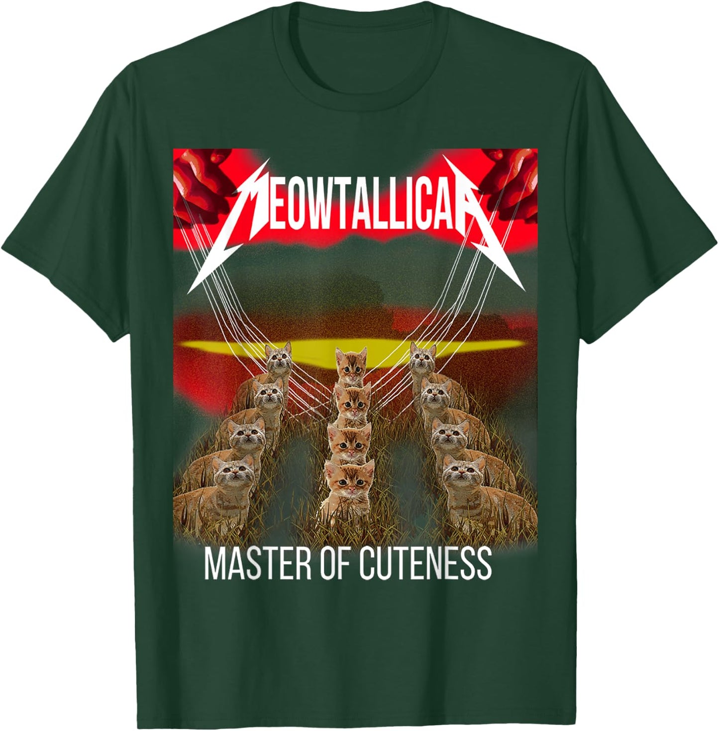 Meowtallica master of cuteness funny cat Men Women Kids T-Shirt - T-Shirt | Forest