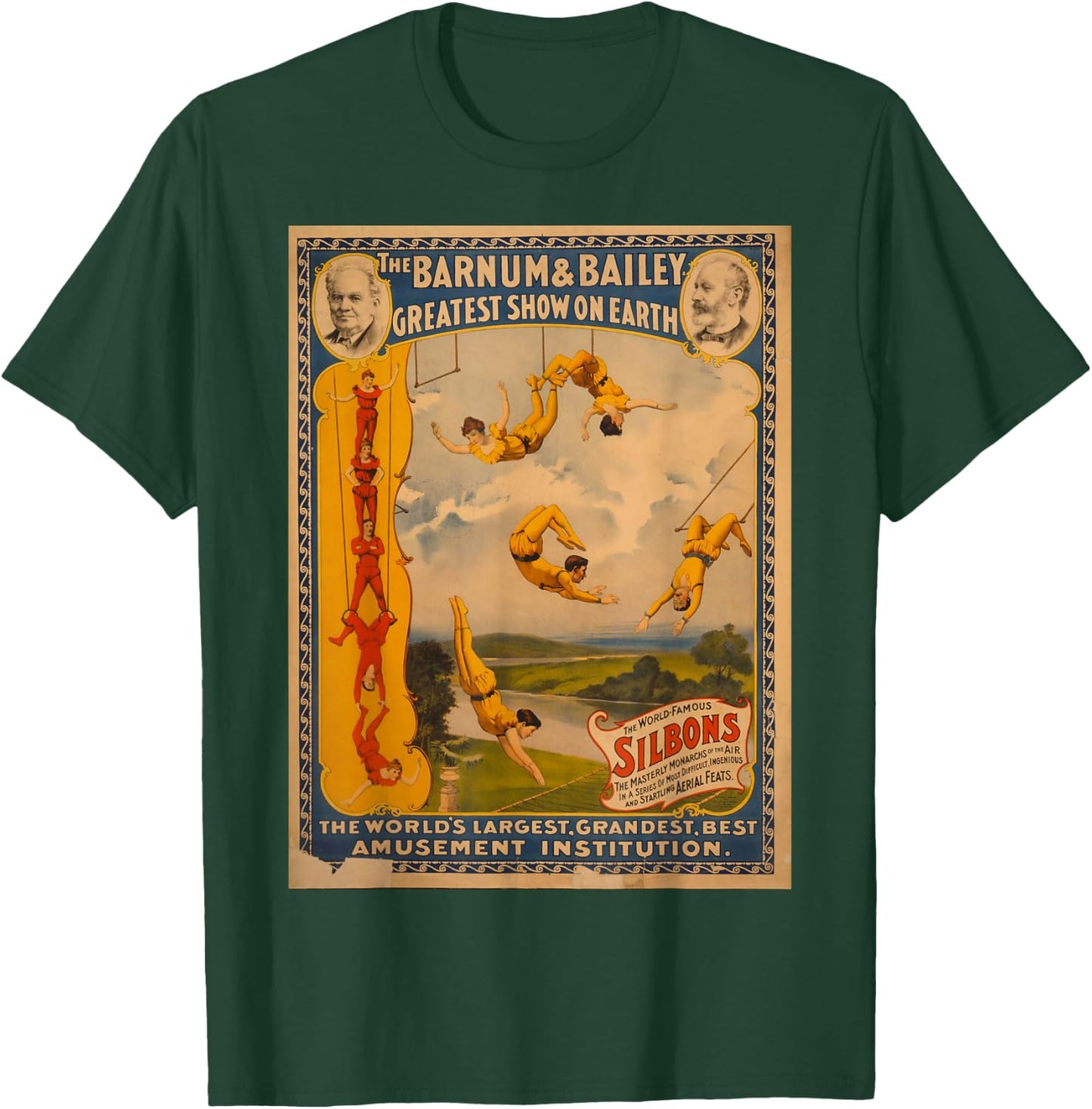 Vintage poster - Circus Trapeze Act Retro T-Shirt - T-Shirt | Forest