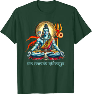 Shiva Hindu God Shiva Yoga Meditation Spiritual Religious T-Shirt - T-Shirt | Forest