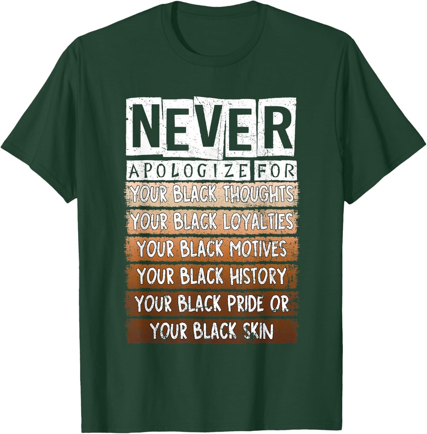 Never Apologize For Your Black Skin, Your Black History T-Shirt - T-Shirt | Forest