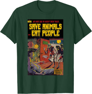 Save The Animals Eat People Vegan Animal Liberation T-Shirt - T-Shirt | Forest