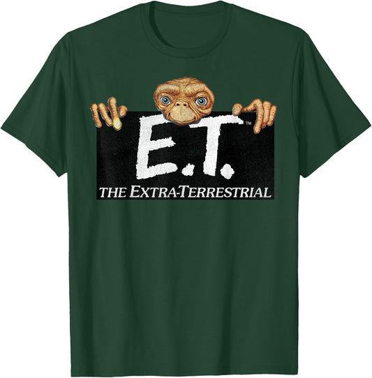 E.T. Terrestrial Hanging On A Movie Logo Graphic T-Shirt - T-Shirt | Forest
