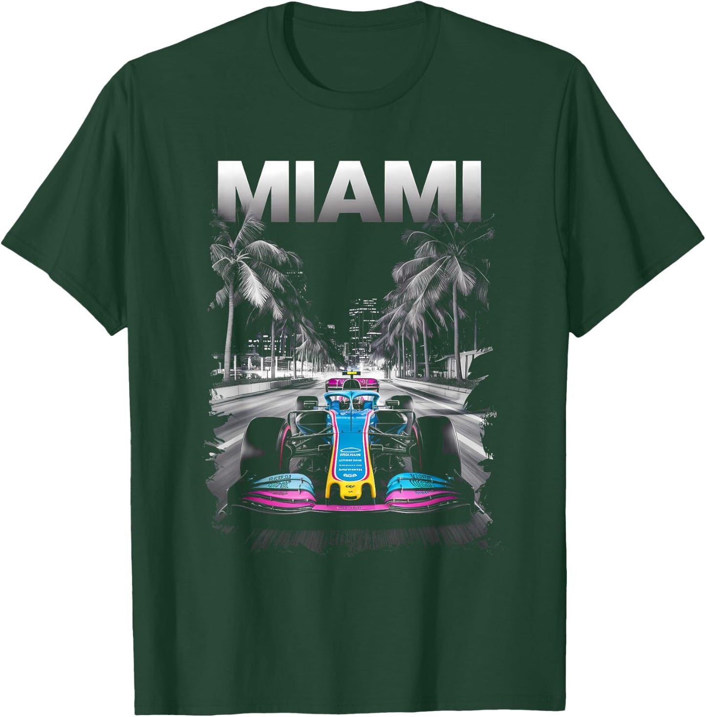 Miami Racing Gifts Men Women Race Car Racer Driver T-Shirt - T-Shirt | Forest