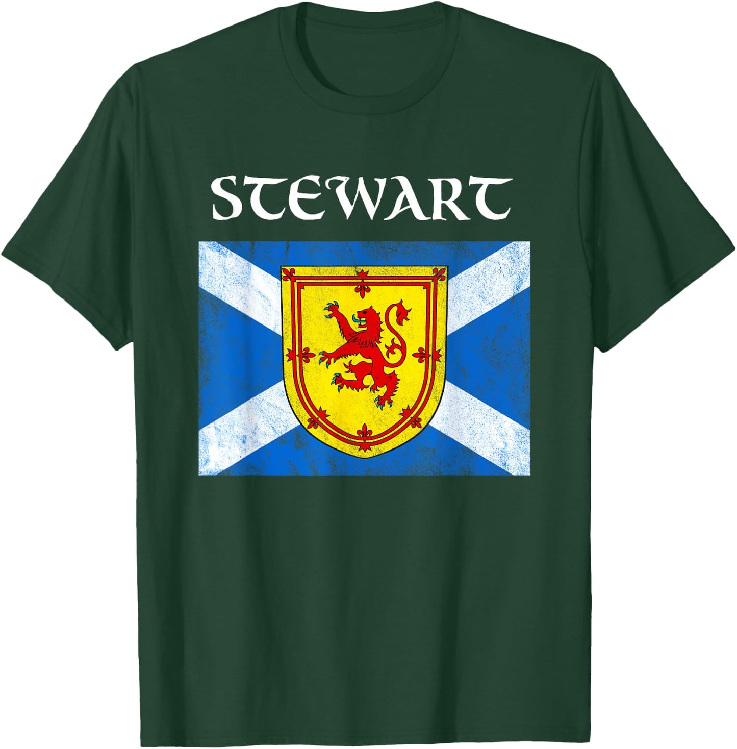Stewart Scottish Clan Family Name Scotland Flag T-Shirt - T-Shirt | Forest