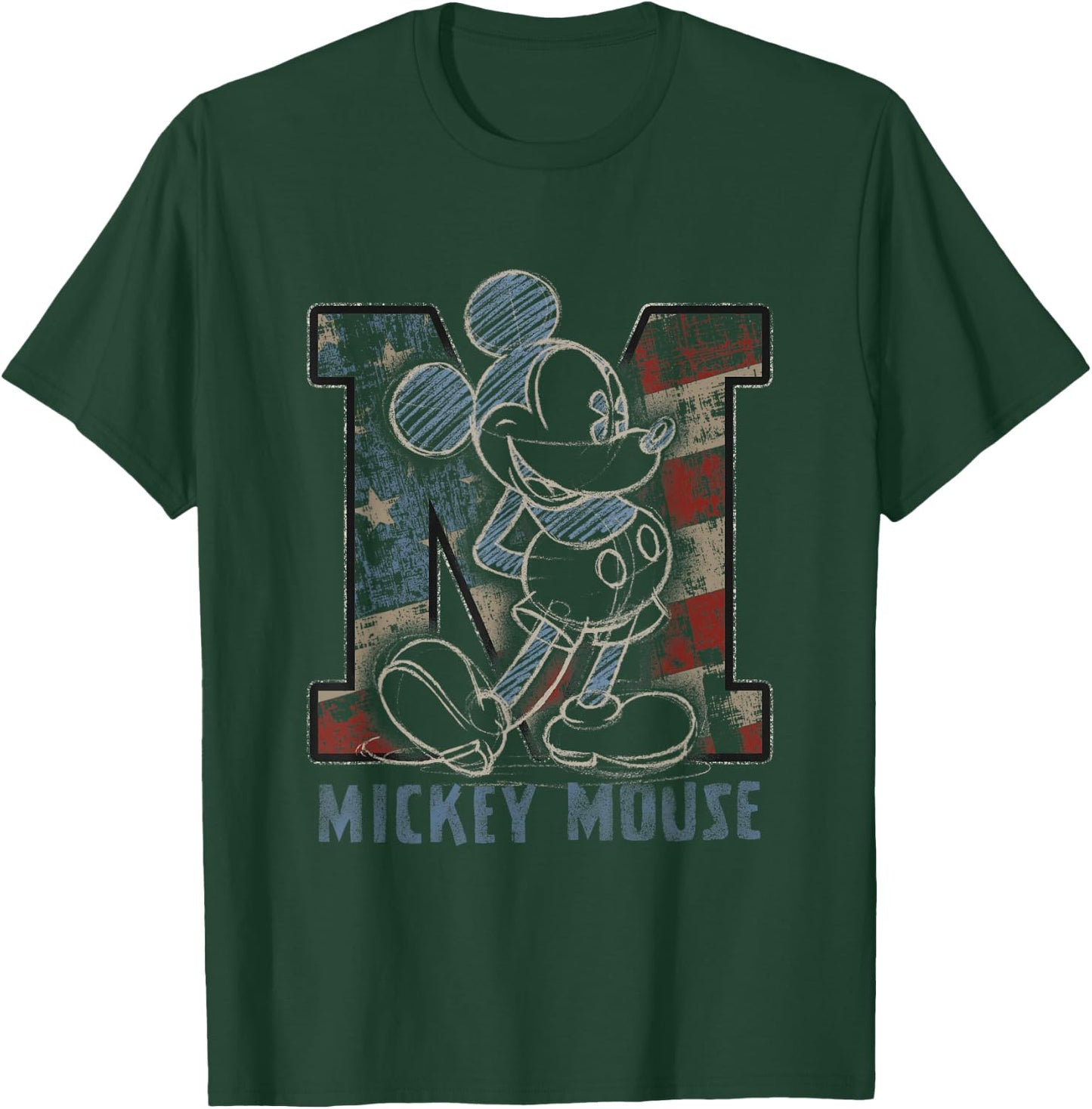 Disney Americana Mickey Sketch T-Shirt - T-Shirt | Forest