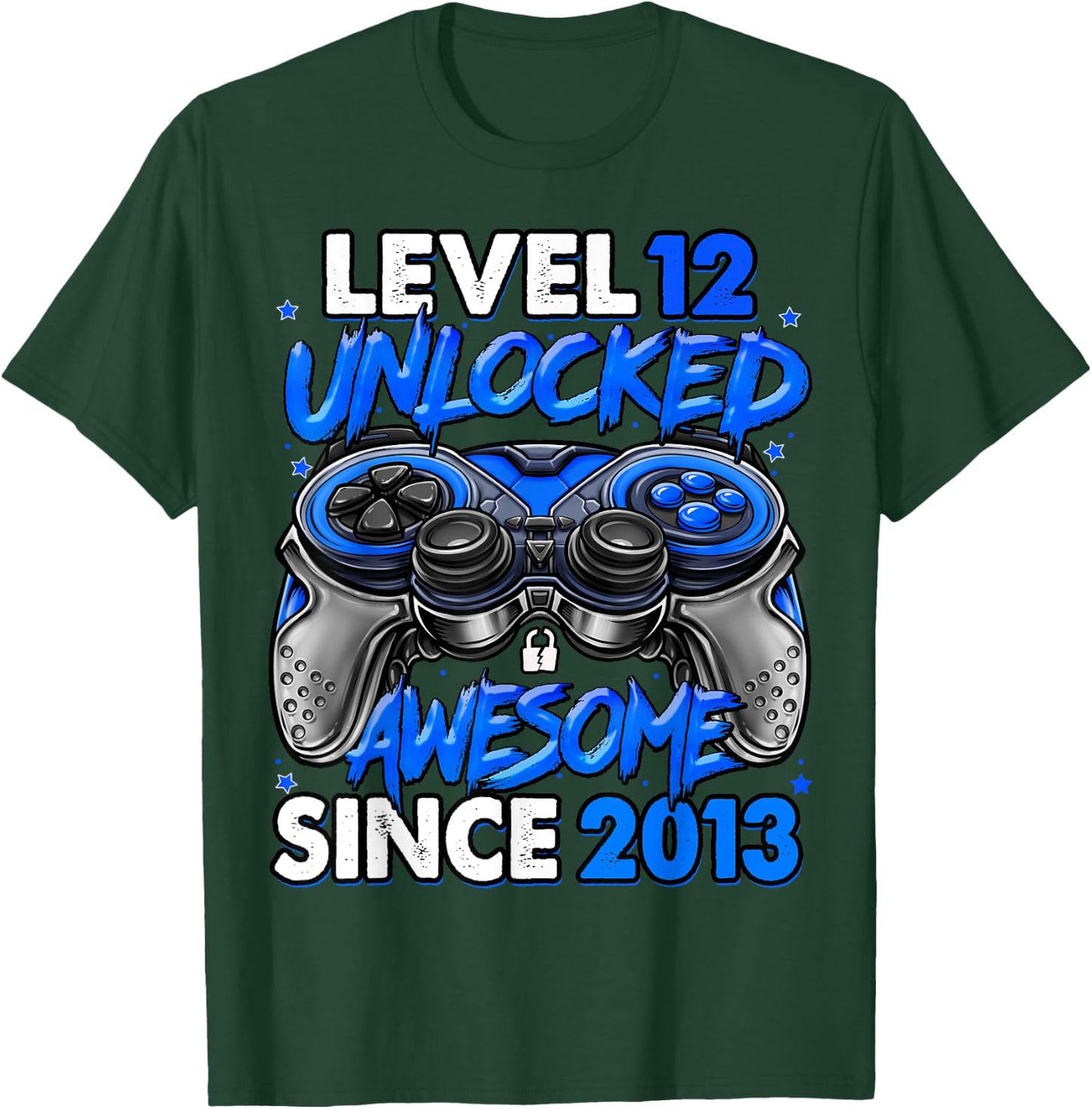 Level 12 Unlocked Awesome Since 2013 12th Birthday Gaming T-Shirt - T-Shirt | Forest