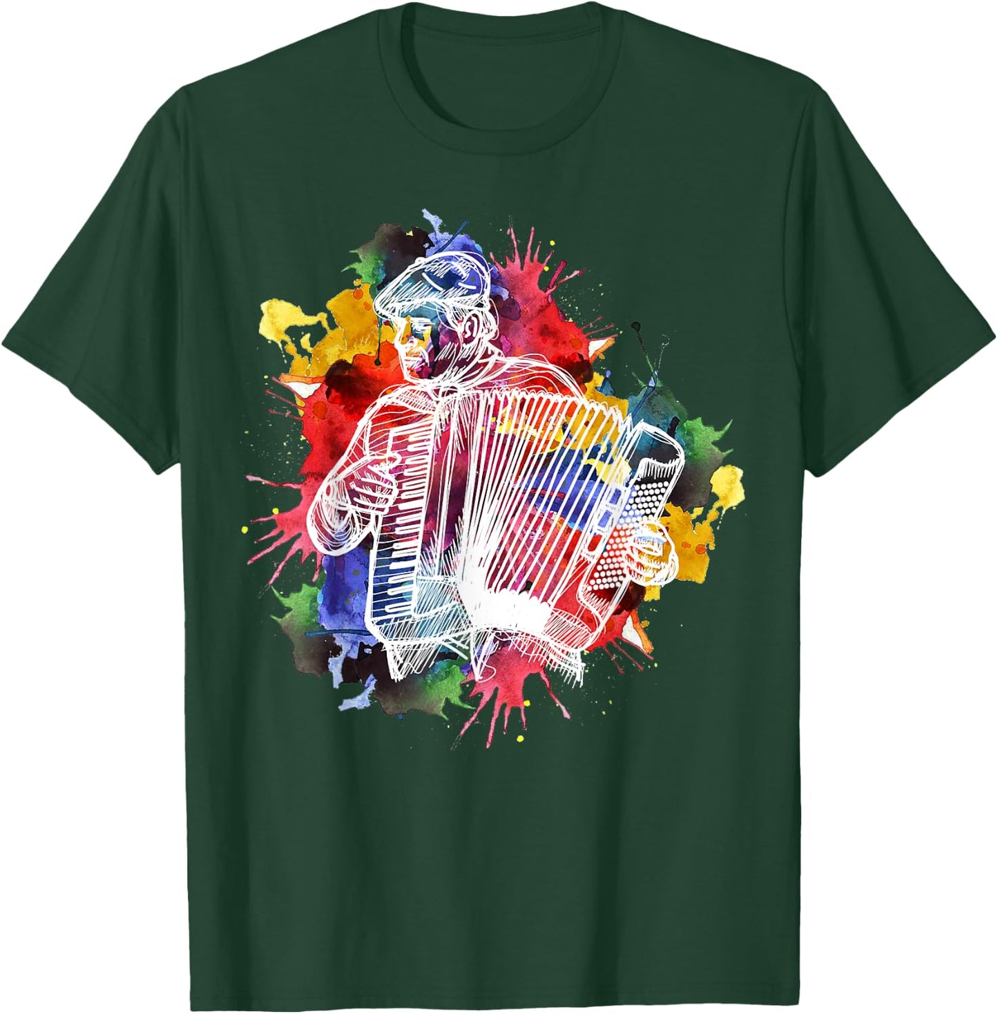 Accordion Player Musician Gift T-Shirt - T-Shirt | Forest
