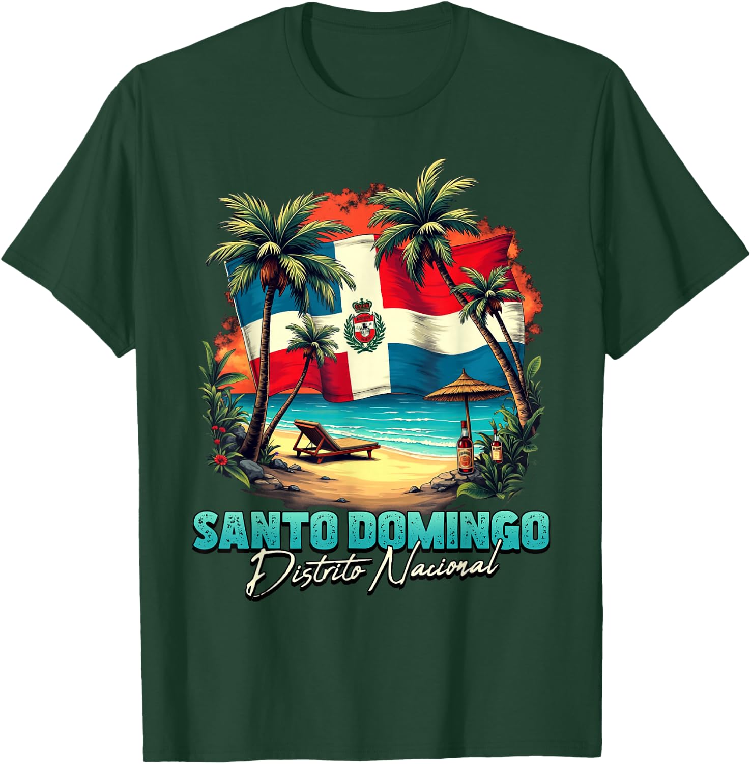 Santo Domingo Distrito Nacional Dominican Republic Beach T-Shirt - T-Shirt | Forest
