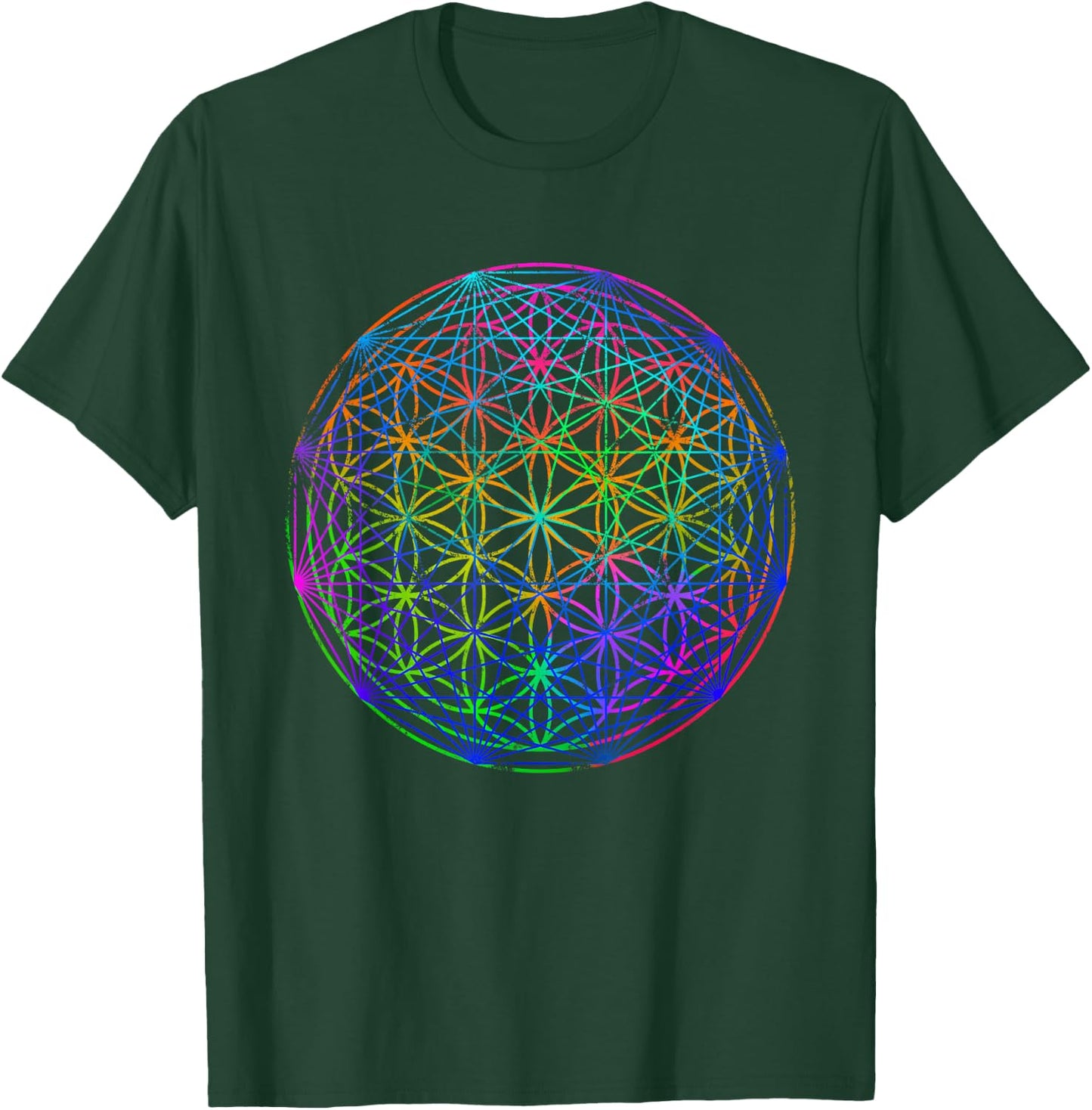 Geometric Chakra - Psychedelic Sacred Geometry T-Shirt - T-Shirt | Forest