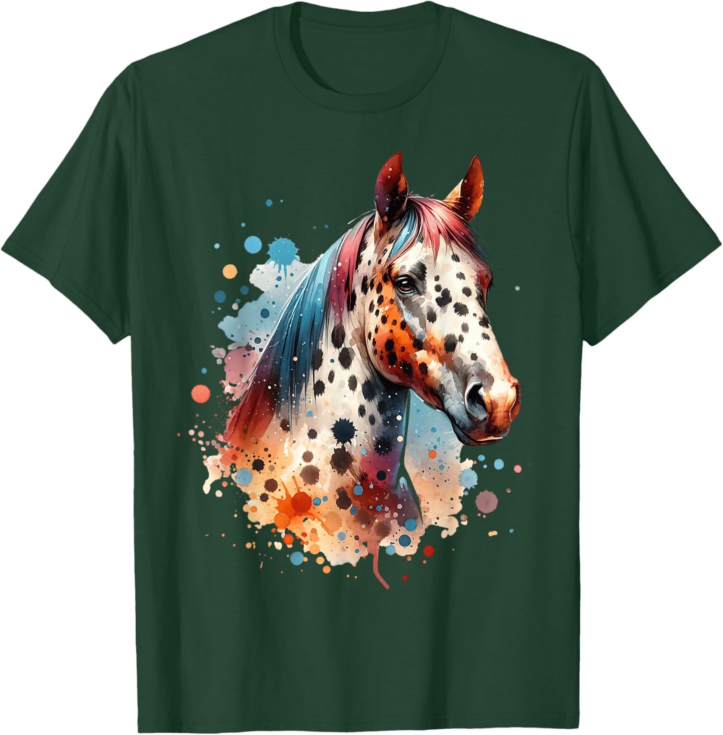 Appaloosa Motif -Adults Appaloosa Horse Black Small Short Sleeve T-Shirt - T-Shirt | Forest