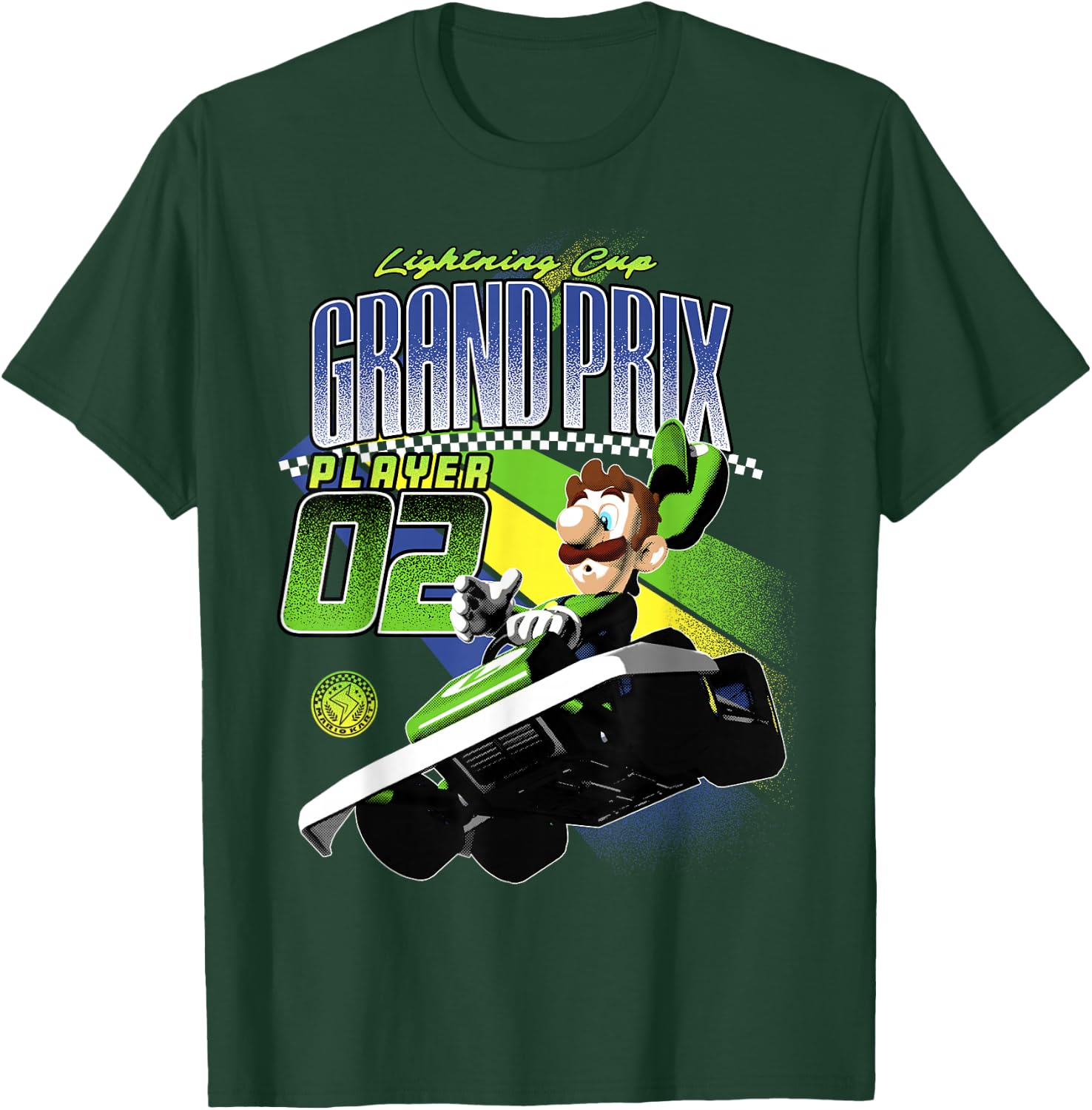 Mario Kart Retro Grand Prix Player 2 Luigi Graphic T-Shirt - T-Shirt | Forest