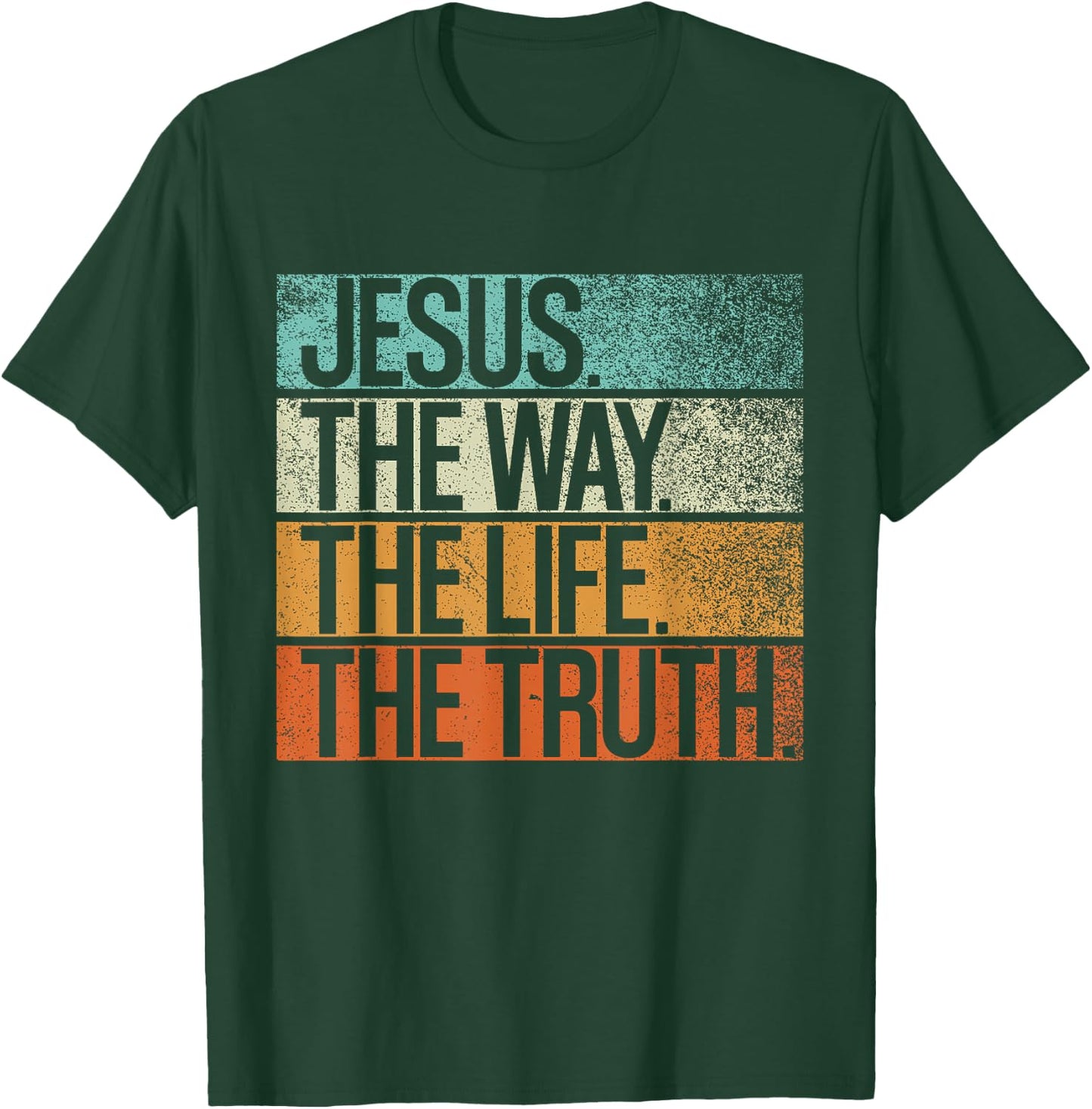 Retro Jesus, Way. Truth. Life. Vintage Christian Shirt T-Shirt - T-Shirt | Forest