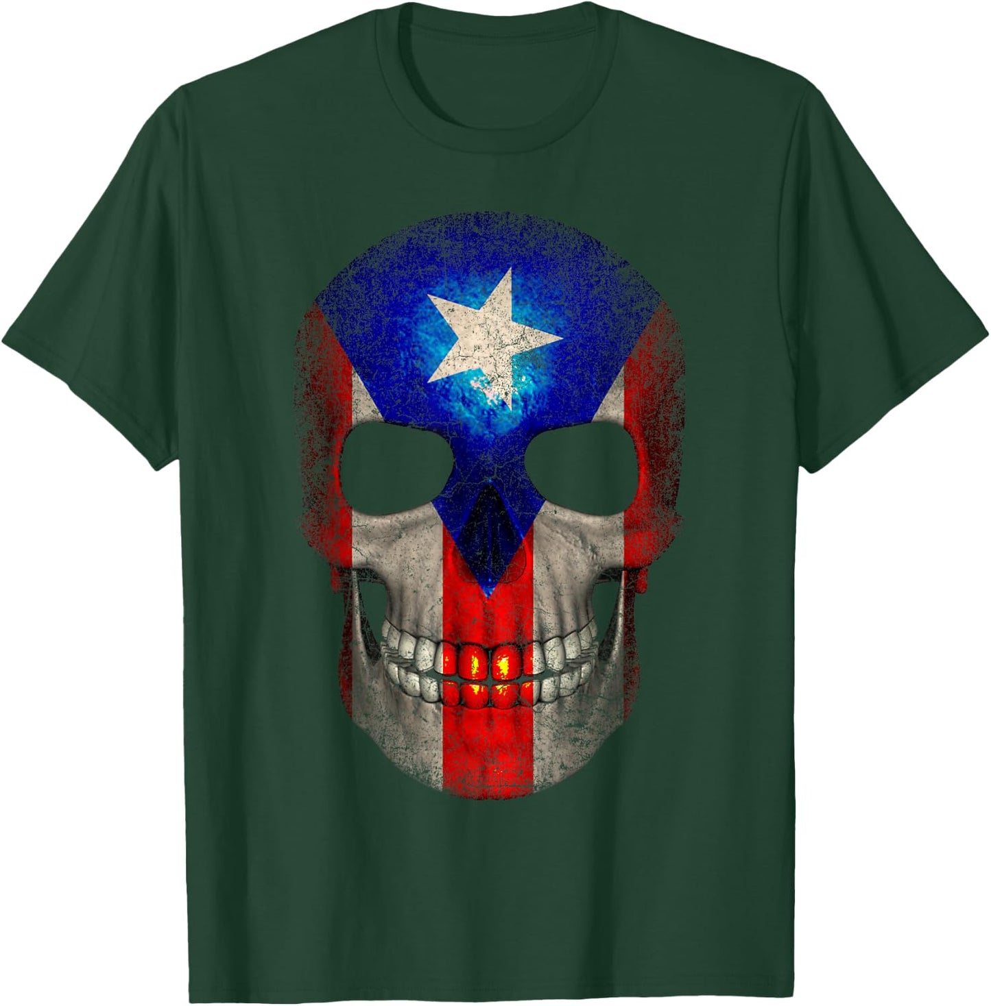 Puerto Rico T Shirt Skull Men Women Kids Vintage Novelty T-Shirt - T-Shirt | Forest