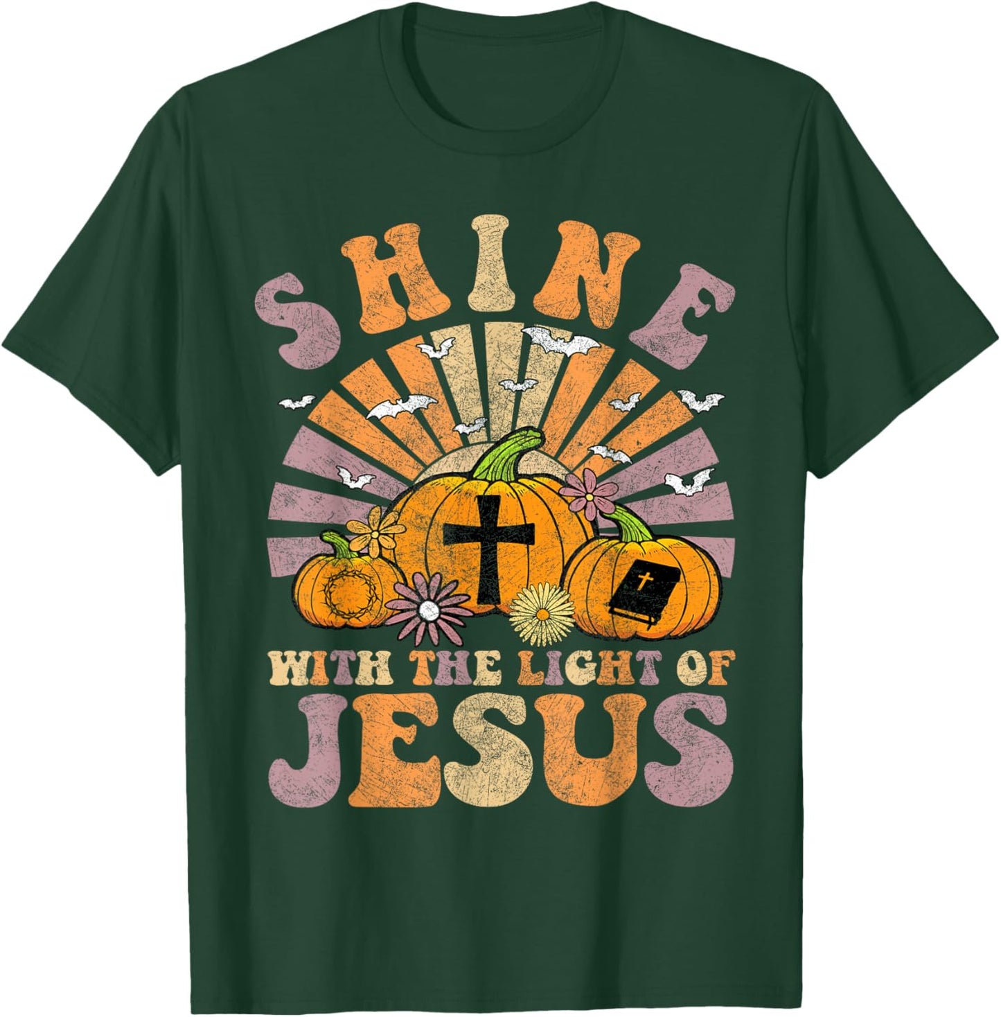 Shine With The Light Of Jesus Christian Halloween Women T-Shirt - T-Shirt | Forest