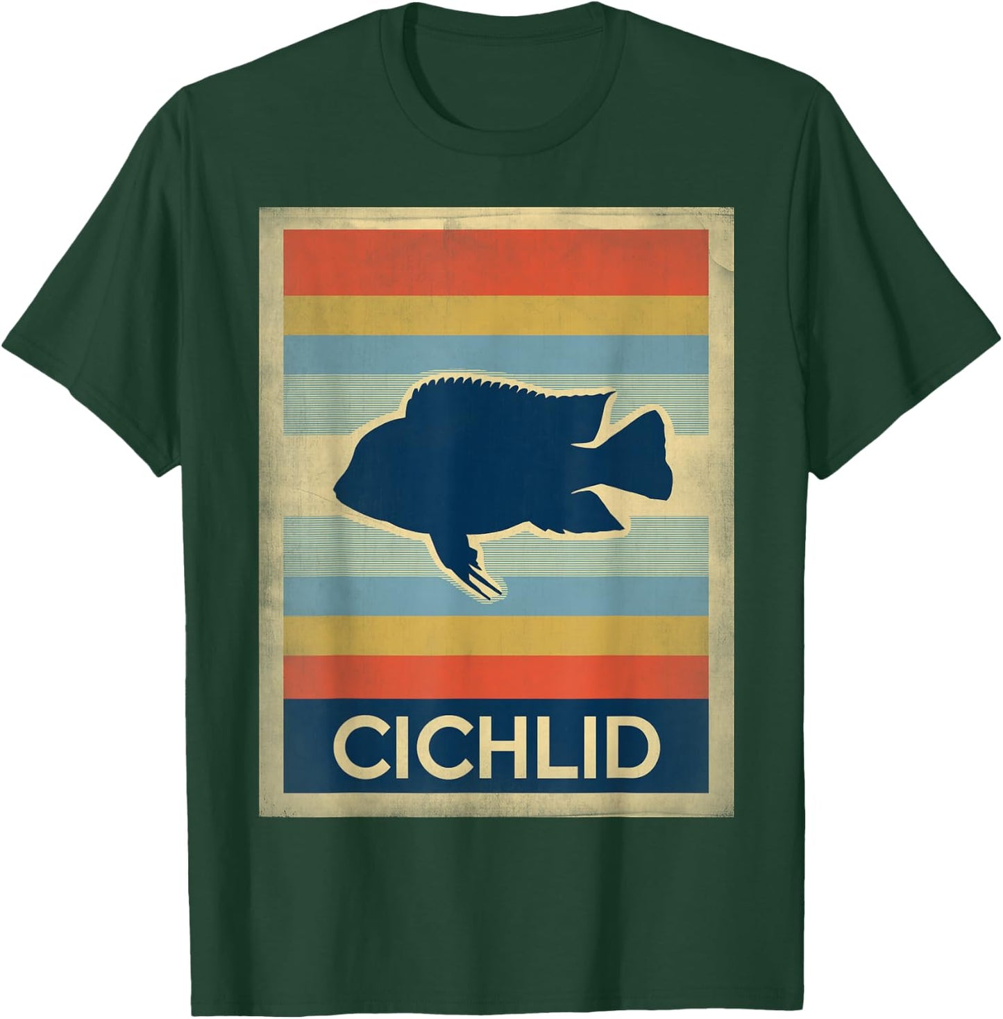 Vintage Style Cichlid Fish Lovers T-Shirt - T-Shirt | Forest