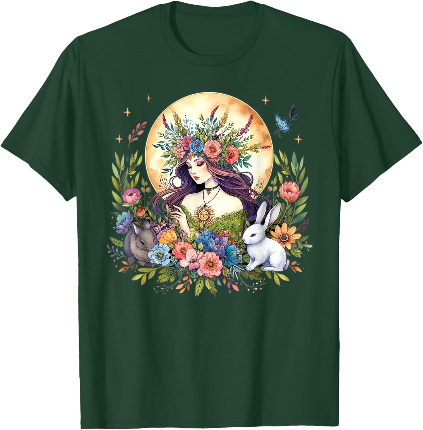 Ostara Goddess Spring Festival Equinox Pagan Ostara Vibes T-Shirt - T-Shirt | Forest
