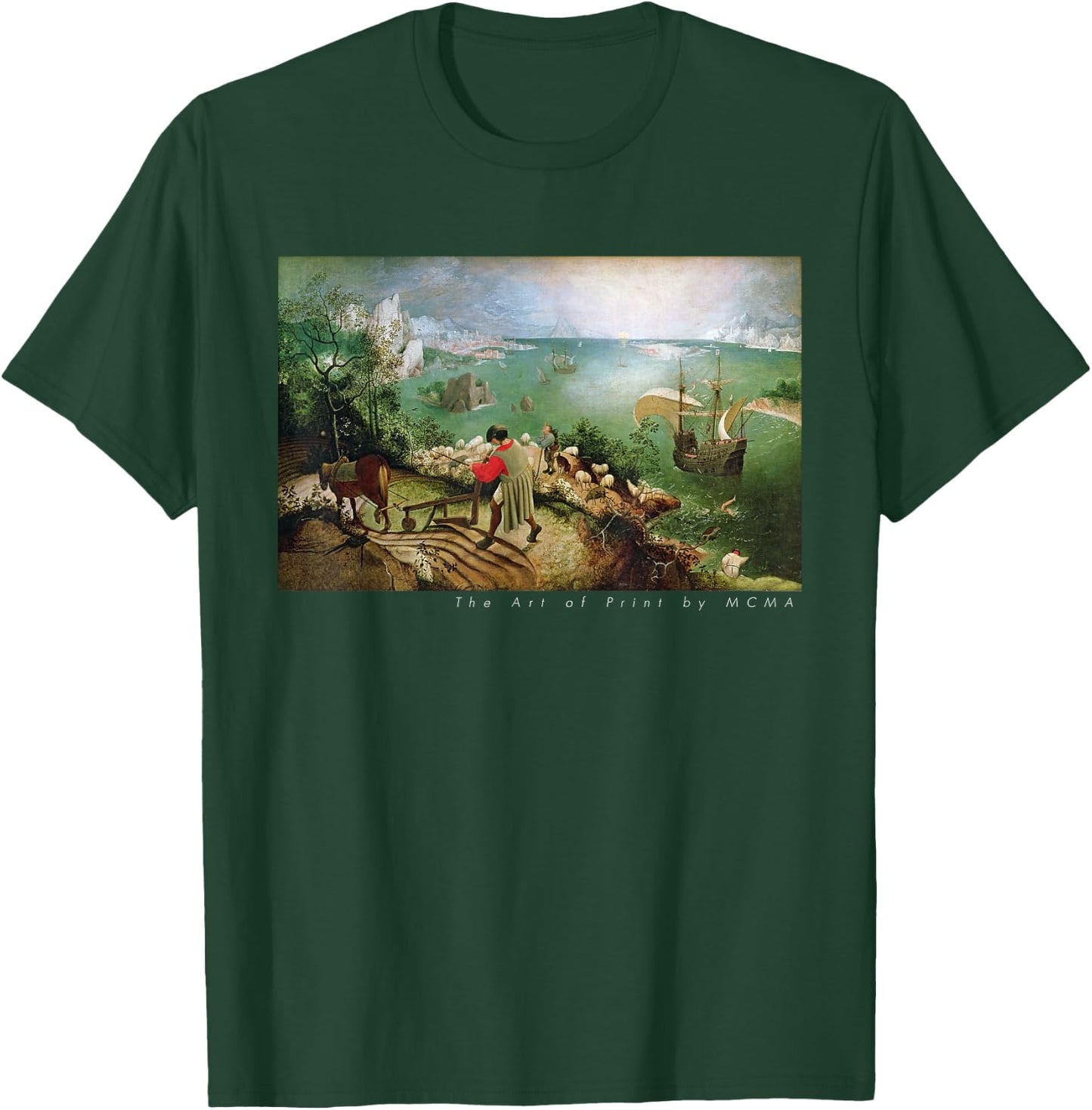 Landscape with the Fall of Icarus, Fine Art Print Graphic T-Shirt - T-Shirt | Forest