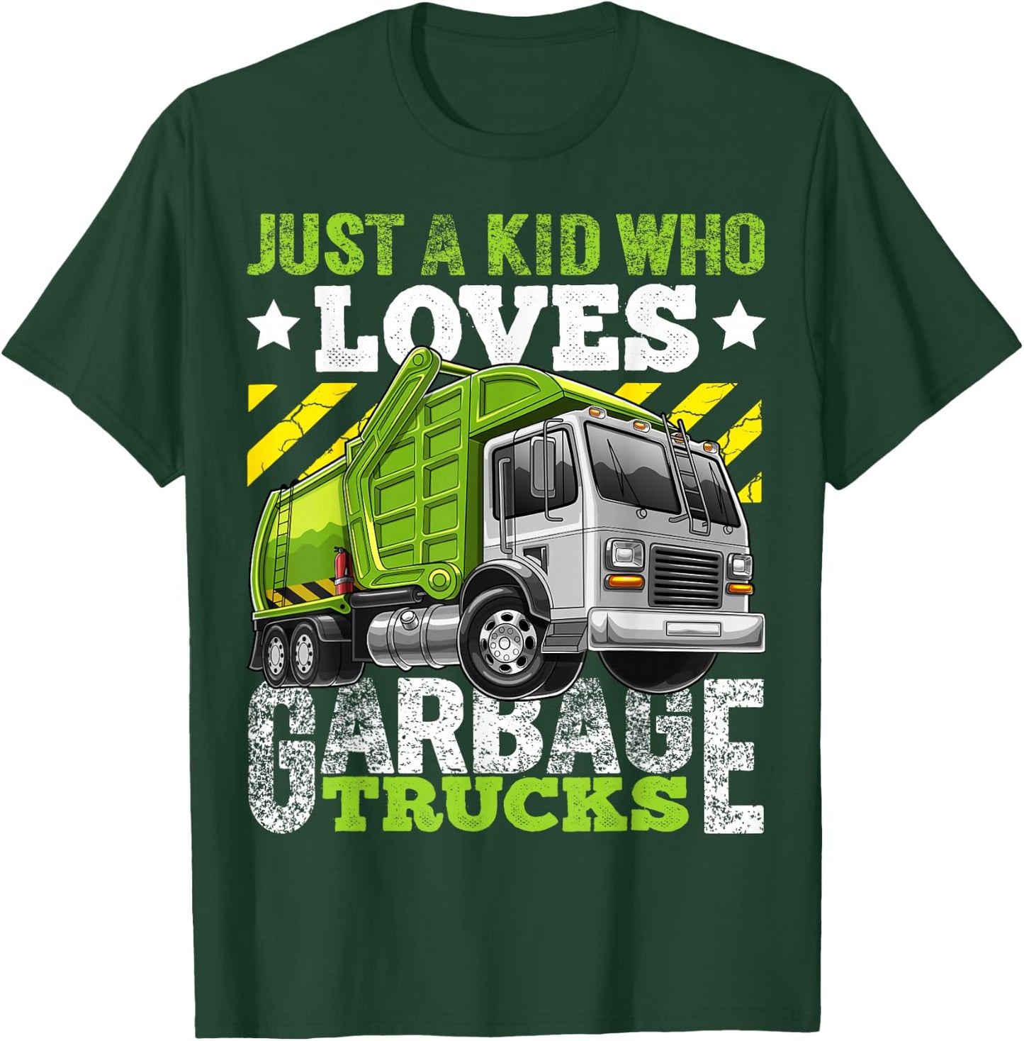 Just a Kid Who Loves Garbage Trucks Funny Gift Boys T-Shirt - T-Shirt | Forest