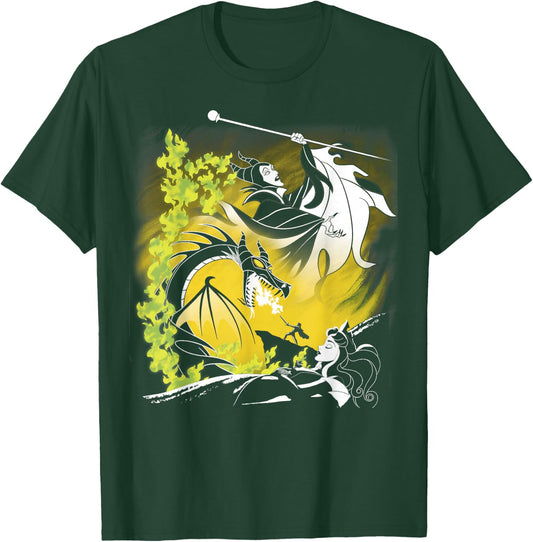 Disney Sleeping Beauty Witch Dragon Fire Graphic T-Shirt - T-Shirt | Forest