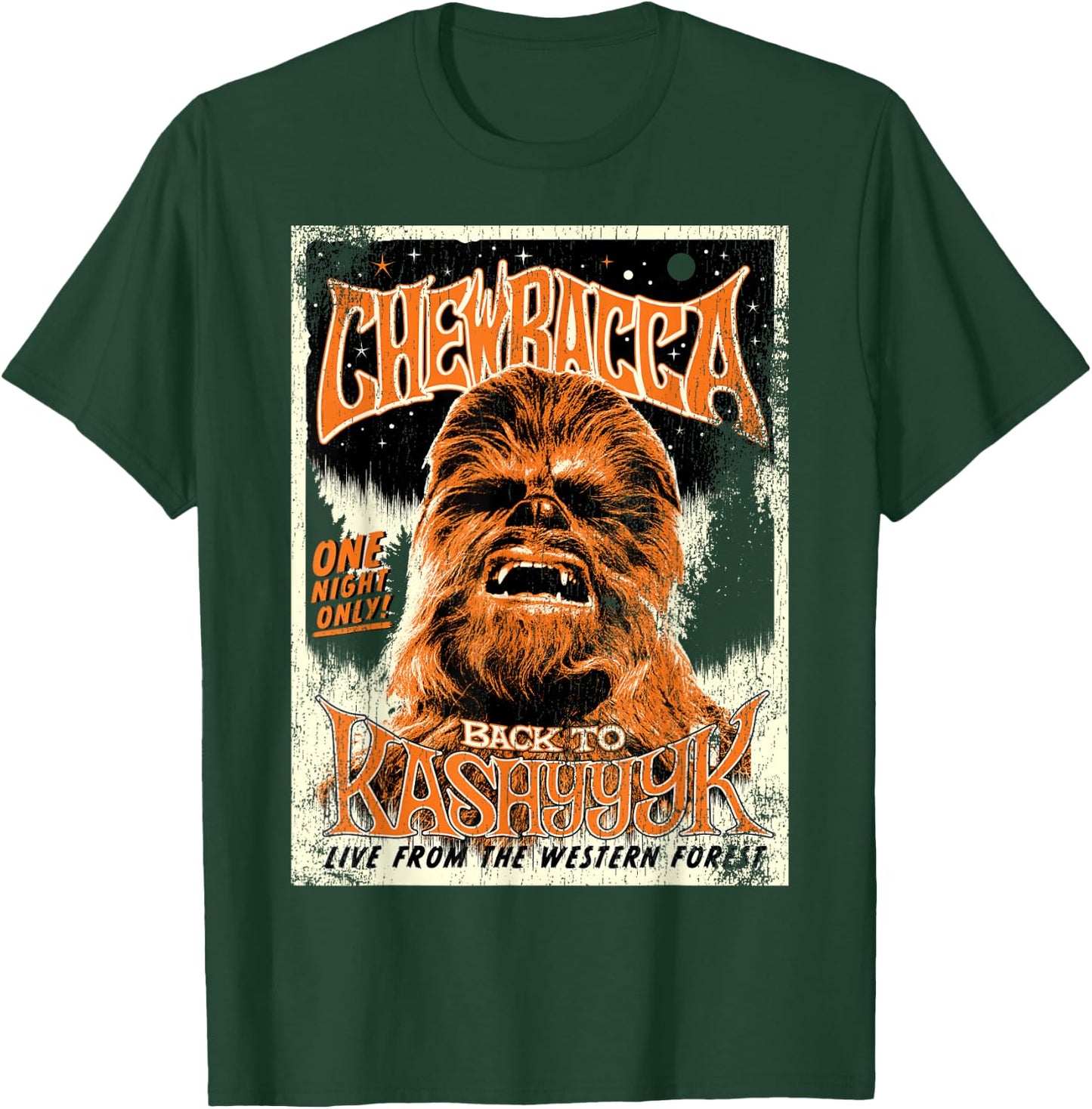 Star Wars Chewbacca Vintage Concert Back To Kashyyyk Poster T-Shirt - T-Shirt | Forest