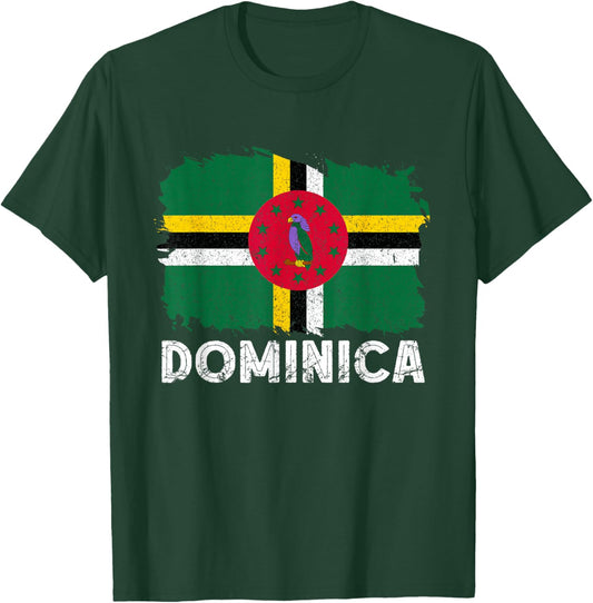 Dominica Flag Vintage Dominican Pride Dominican Roots T-Shirt - T-Shirt | Forest