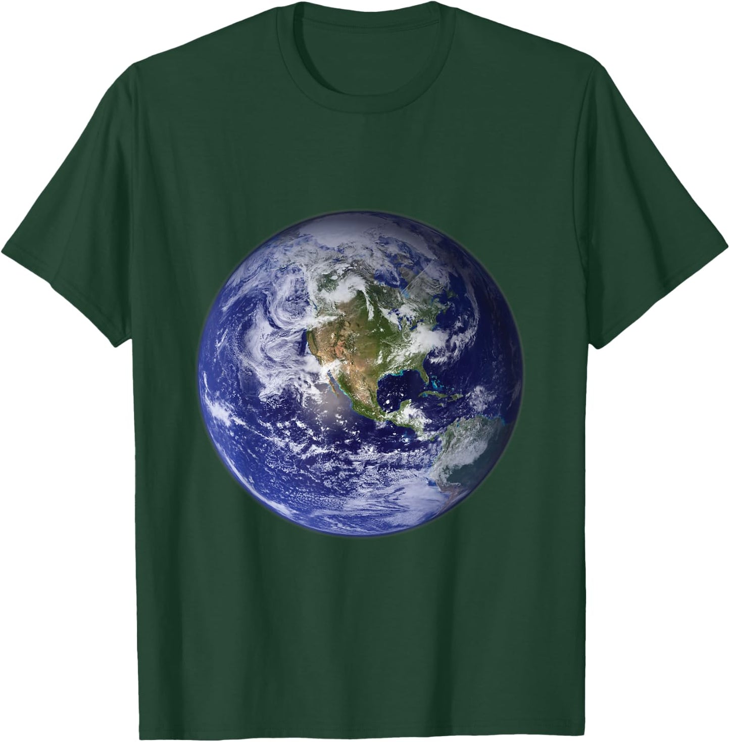 Earth Planet, Flat, Earth North America Globe Space Clouds T-Shirt - T-Shirt | Forest
