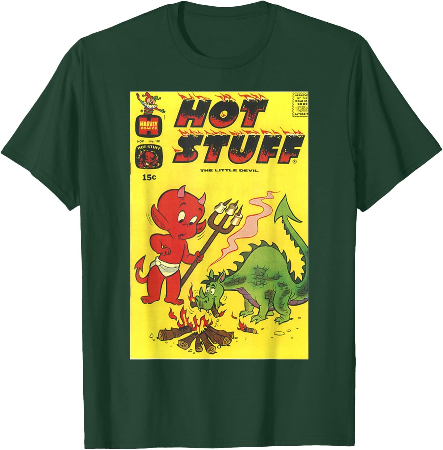 Hot Stuff The Little Devil Dragon Comic Book Cover T-Shirt - T-Shirt | Forest