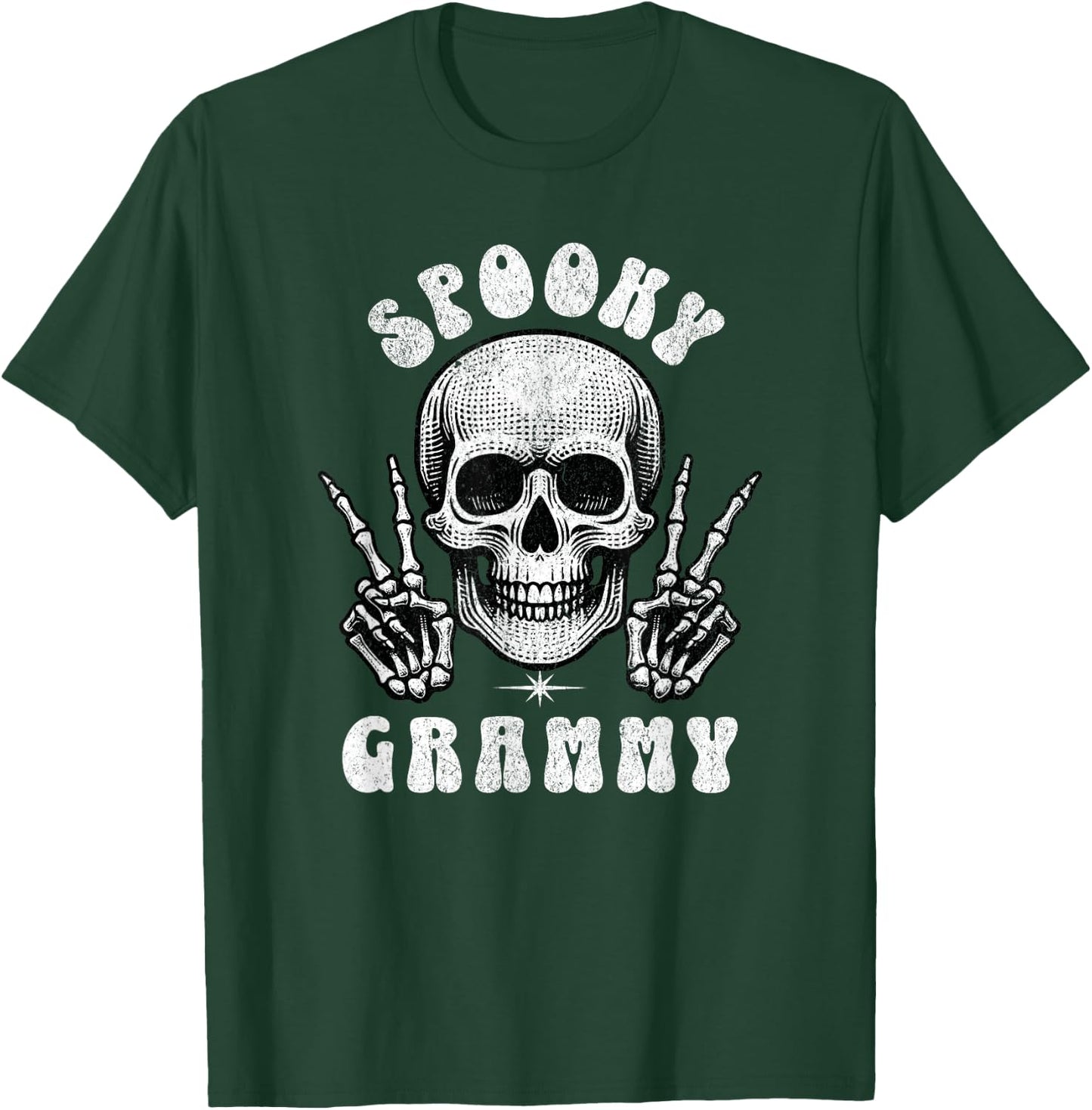 Spooky Grammy Halloween Grandma Goth Skeleton Cute Retro T-Shirt - T-Shirt | Forest
