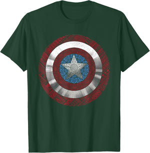 Marvel Comics Captain America Avenger Ornate Shield T-Shirt - T-Shirt | Forest