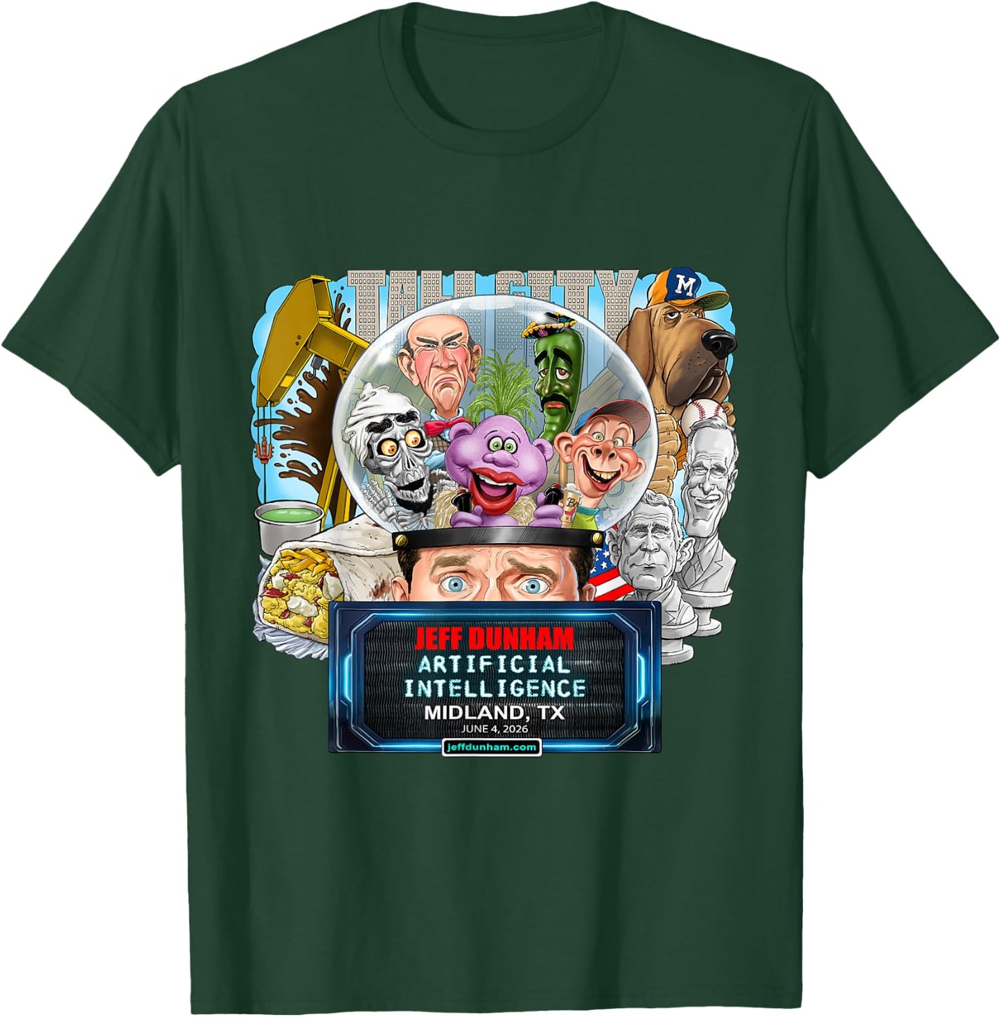 Jeff Dunham Midland, TX (2026) T-Shirt - T-Shirt | Forest