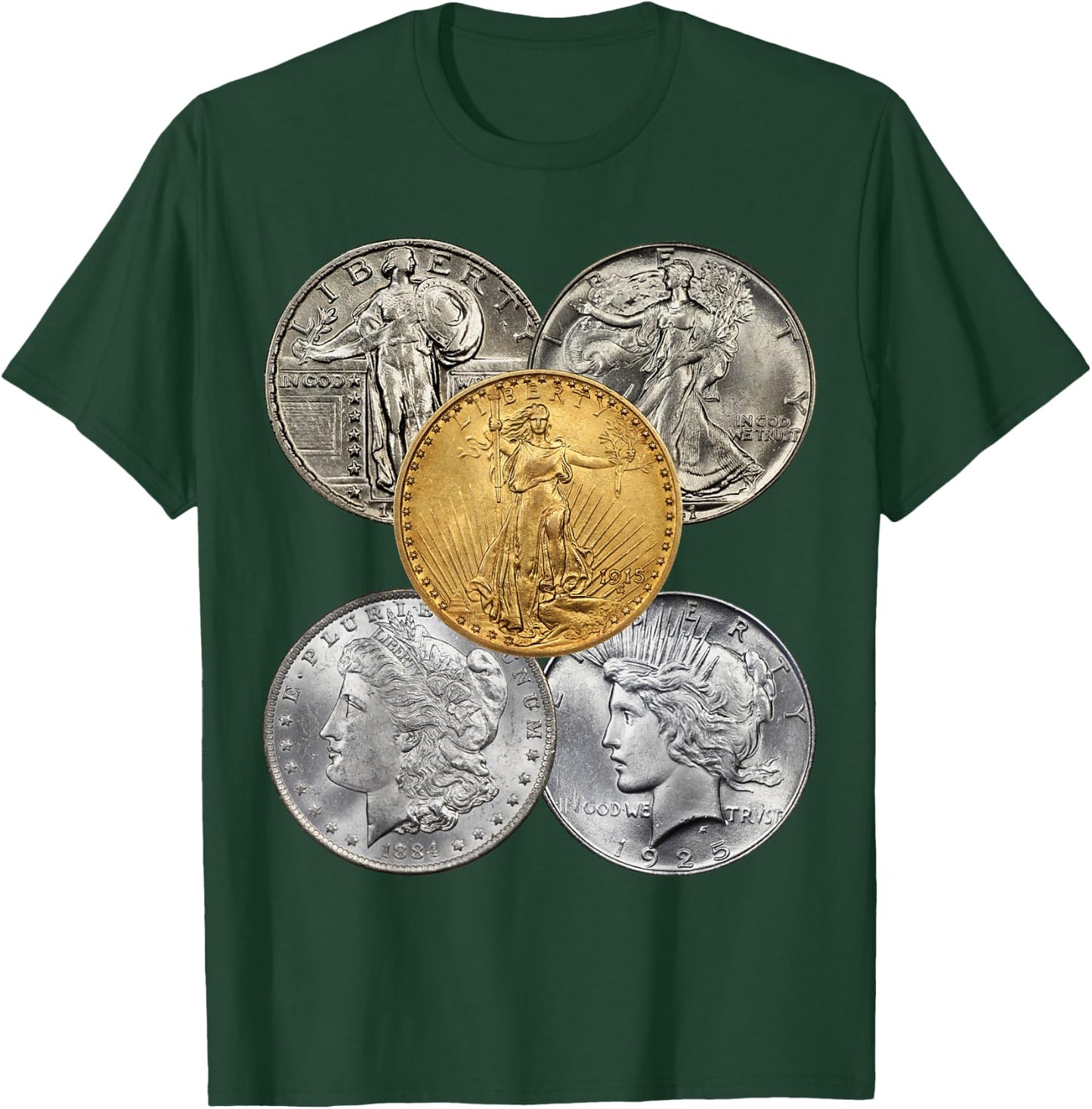 Coin Collecting - The Golden Era of U.S. Coins T-Shirt - T-Shirt | Forest