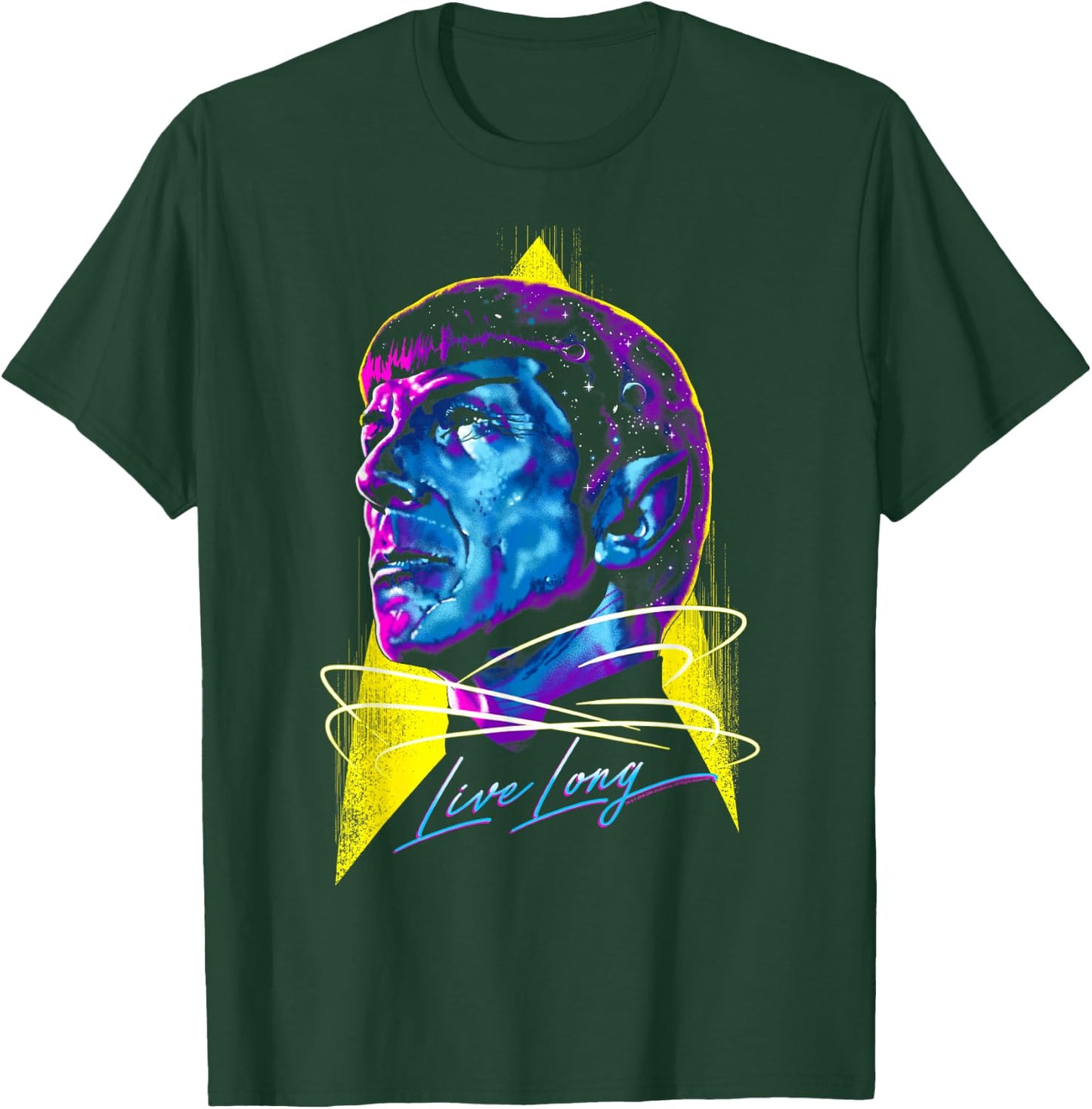Star Trek: The Original Series Live Long Neon Galaxy Spock T-Shirt - T-Shirt | Forest