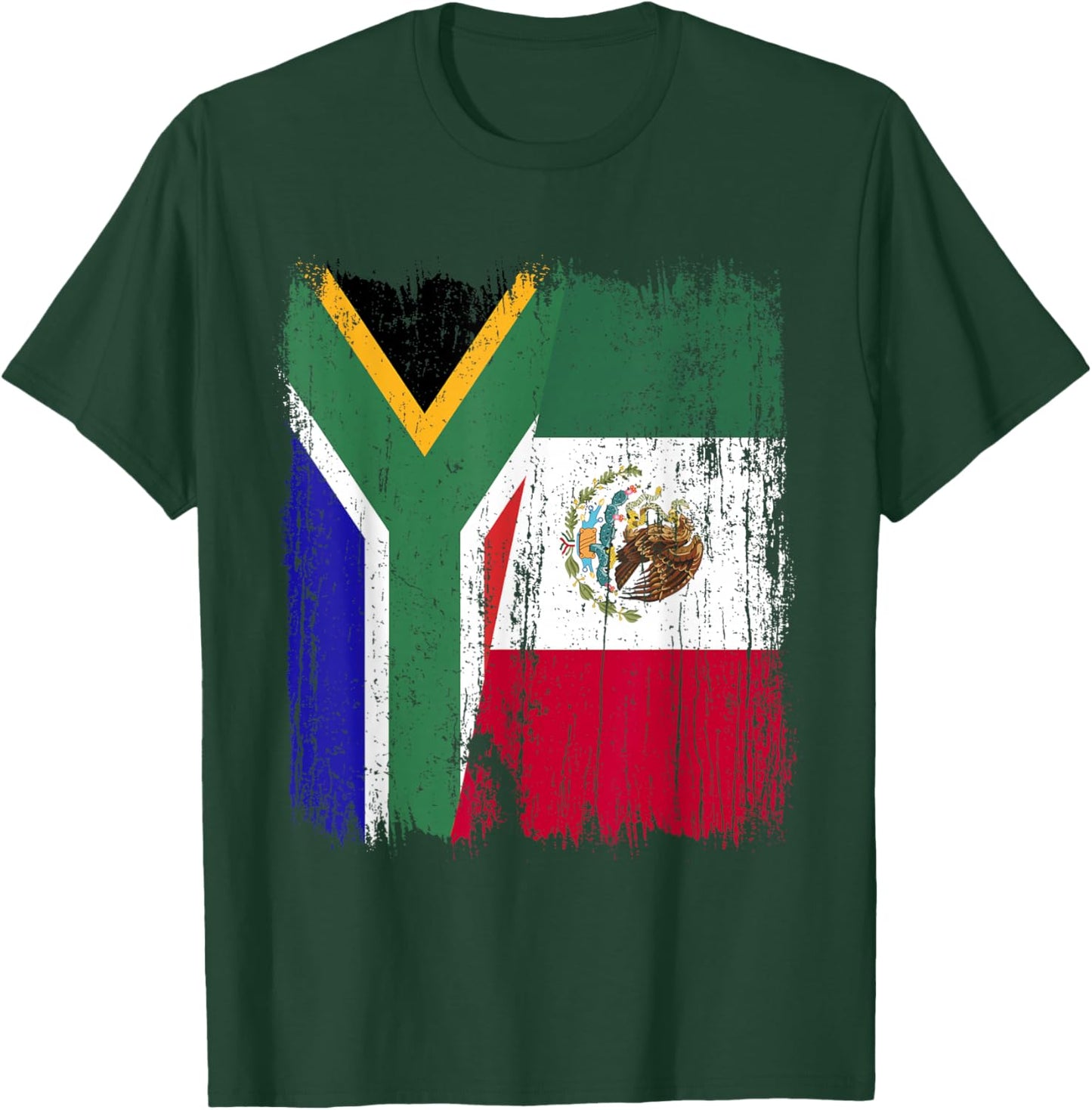 South Africa Mexico Half Flag South African Mexican Heritage T-Shirt - T-Shirt | Forest